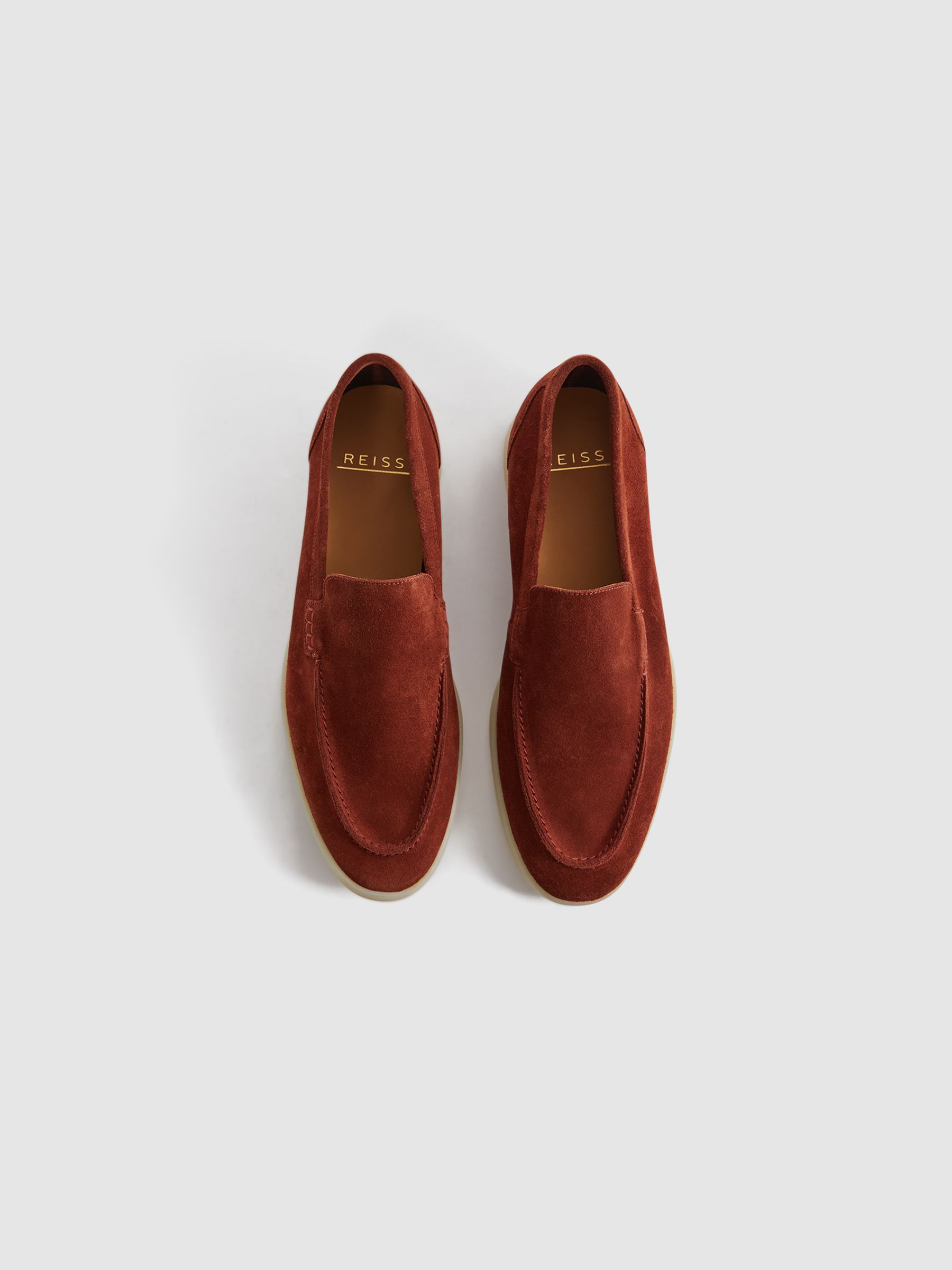 Suede Slip-On Loafers in Rust - Image 3 of 5