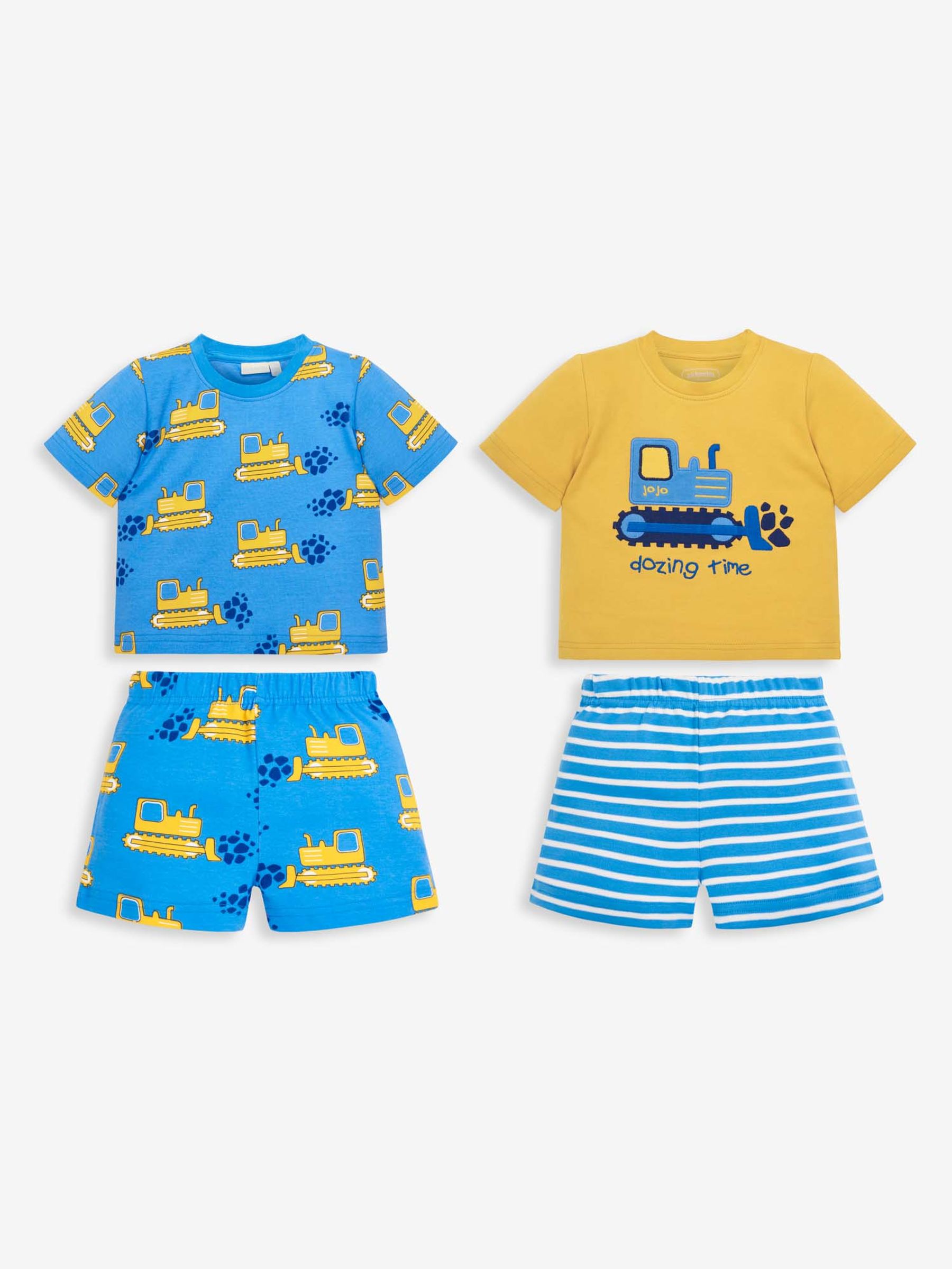 Blue 2-Pack Kids Bulldozer Jersey Pyjamas - Image 1 of 5