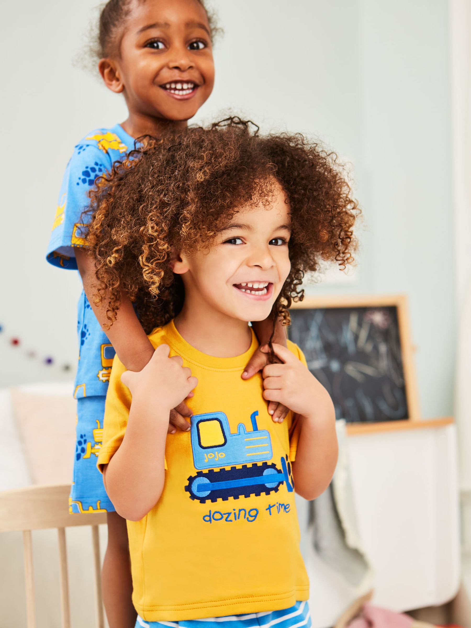 Blue 2-Pack Kids Bulldozer Jersey Pyjamas - Image 5 of 5