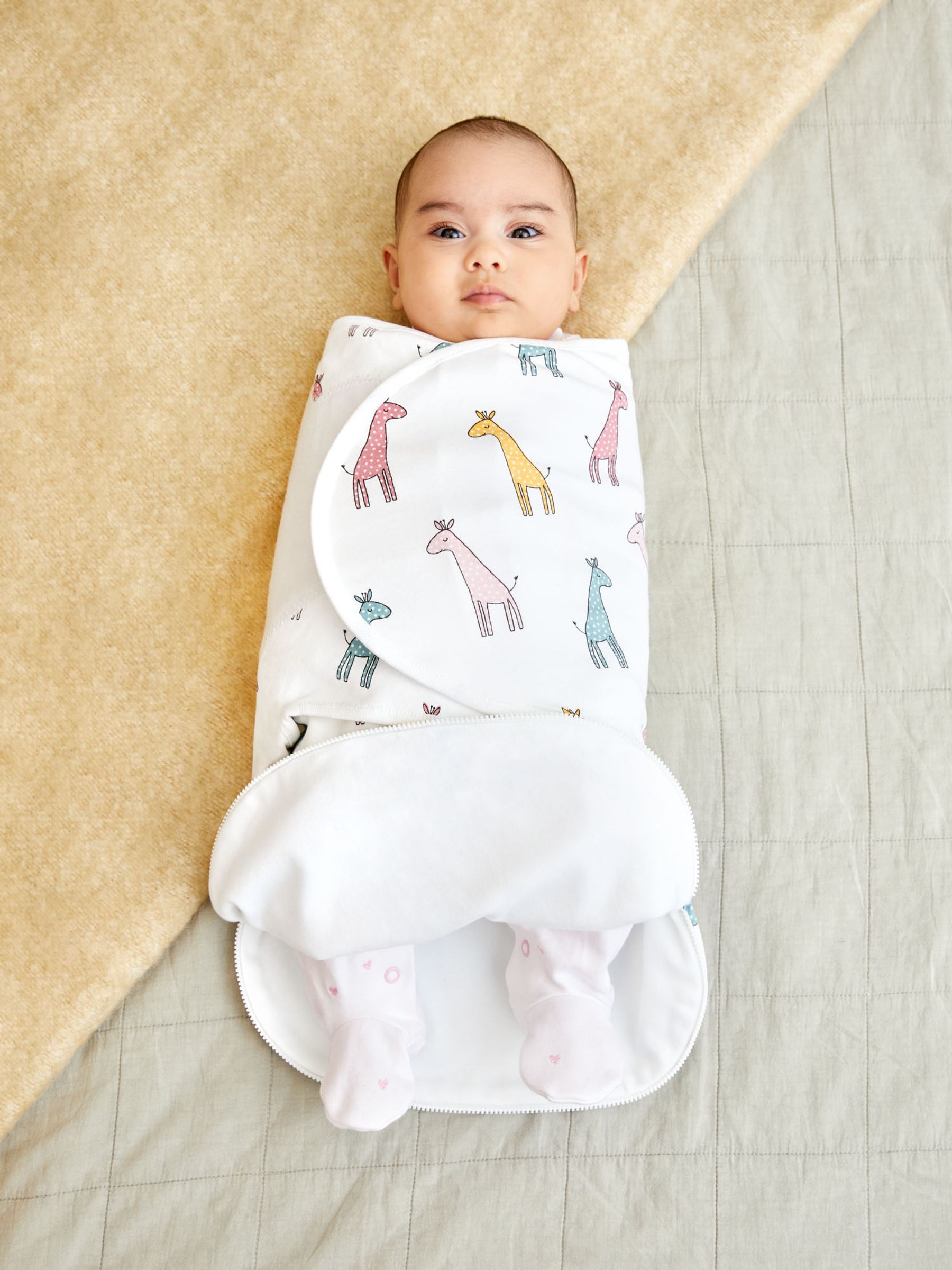 Pink Giraffe Swaddle with Zip - Image 2 of 5