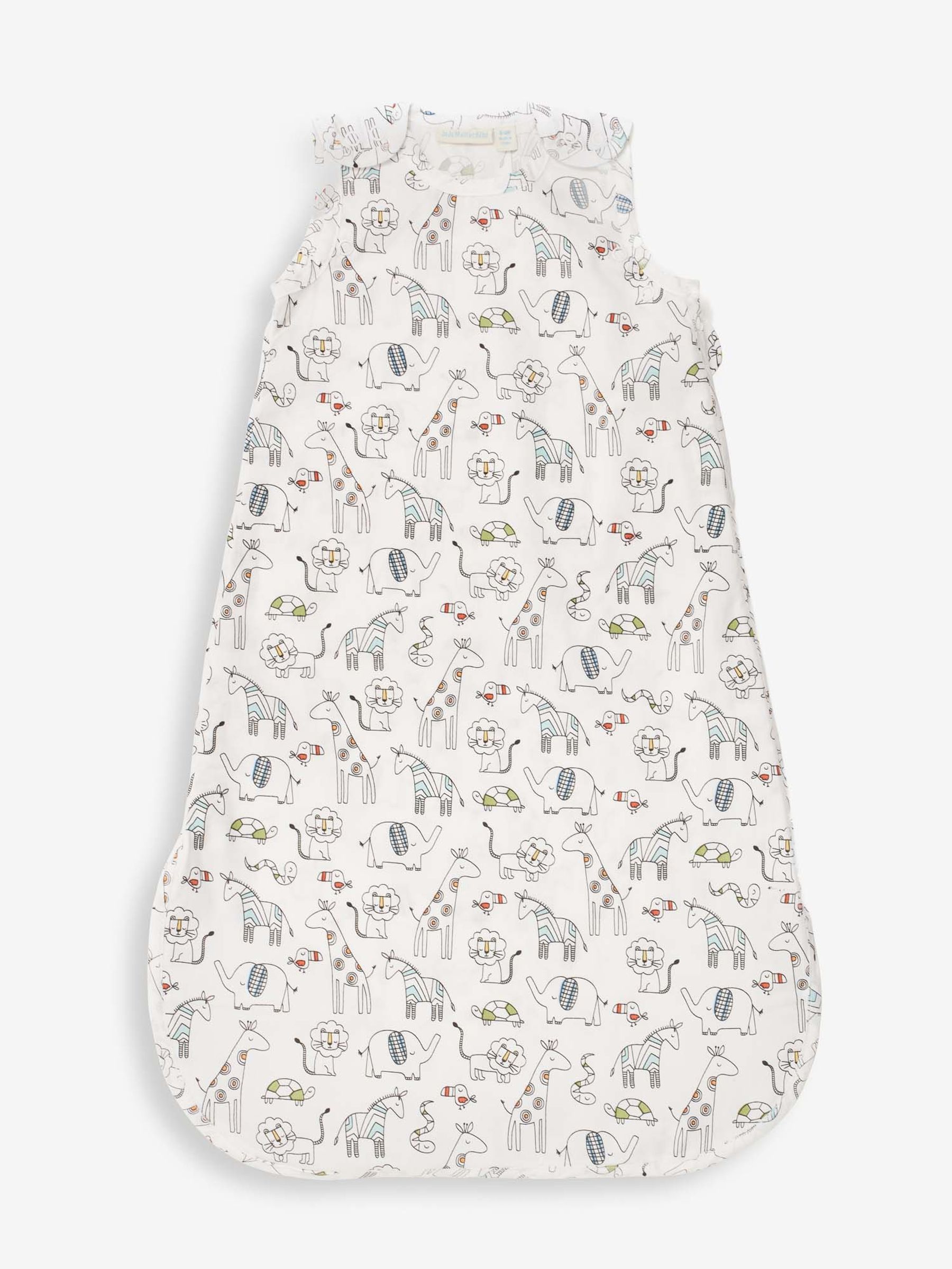 White Safari Print 1 Tog Baby Sheet Sleeping Bag - Image 2 of 3
