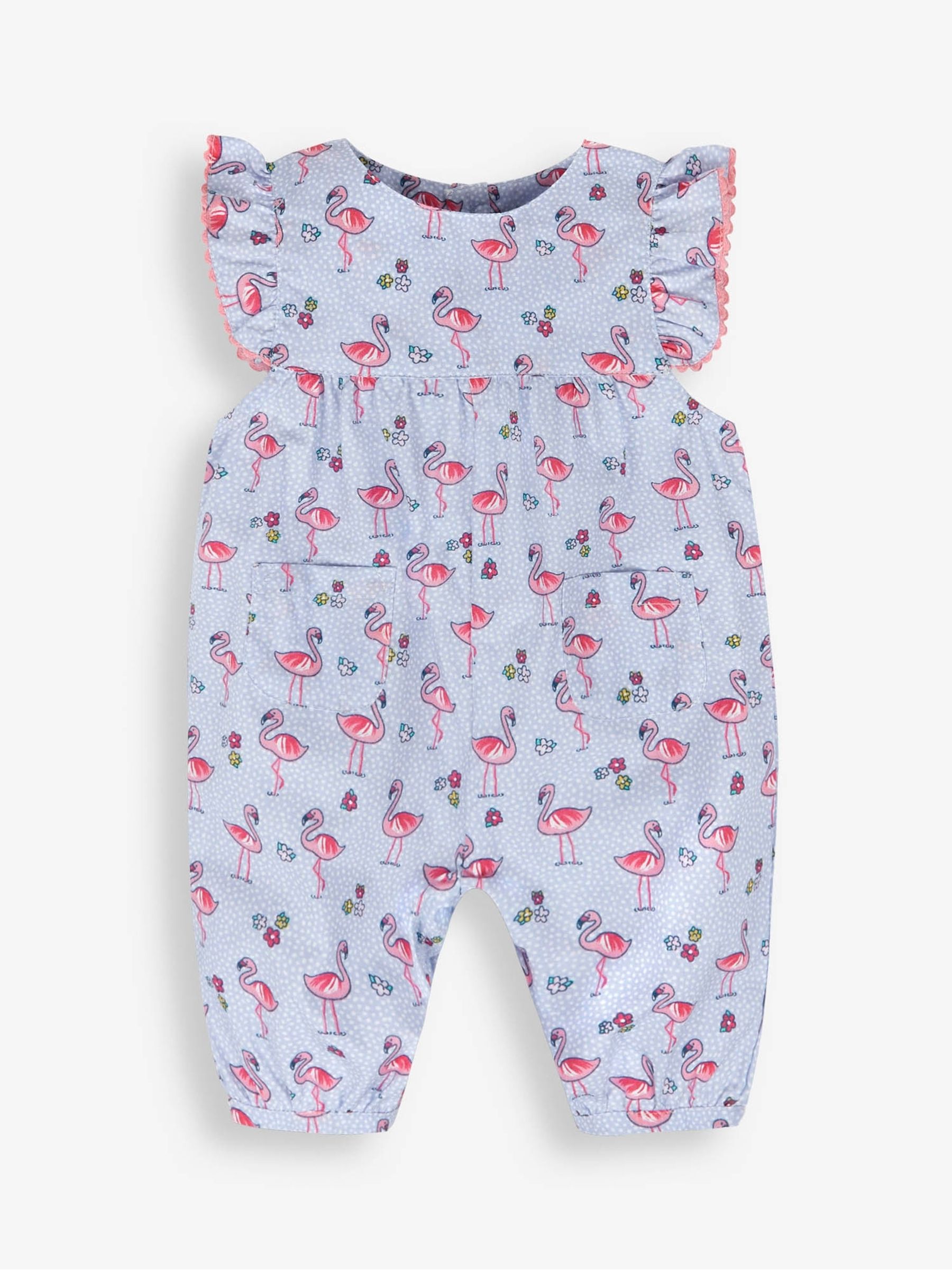 Blue Flamingo Print Pretty Sunsuit - Image 1 of 2