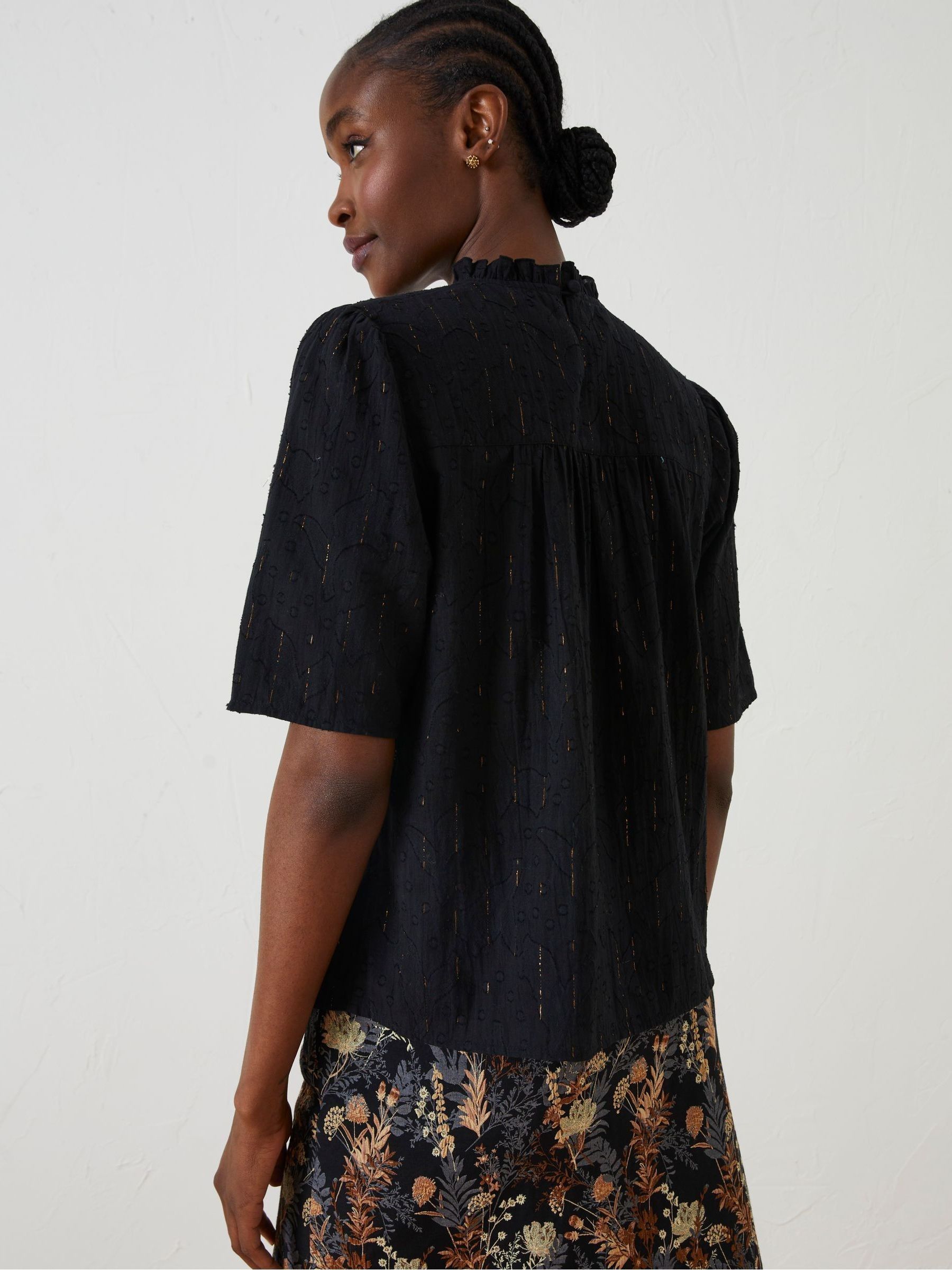 Black Maggie Metallic Blouse - Image 2 of 6