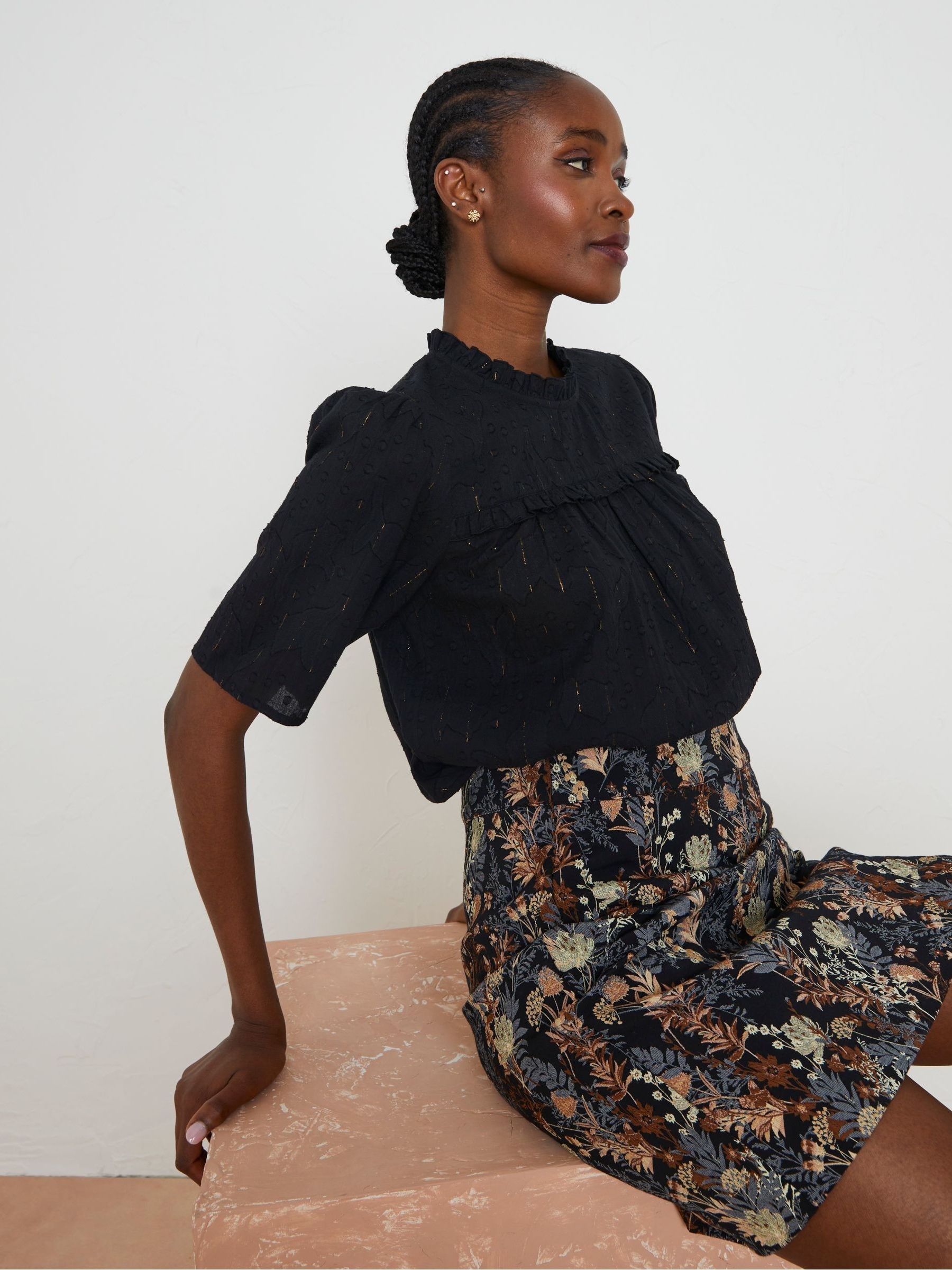 Black Maggie Metallic Blouse - Image 3 of 6