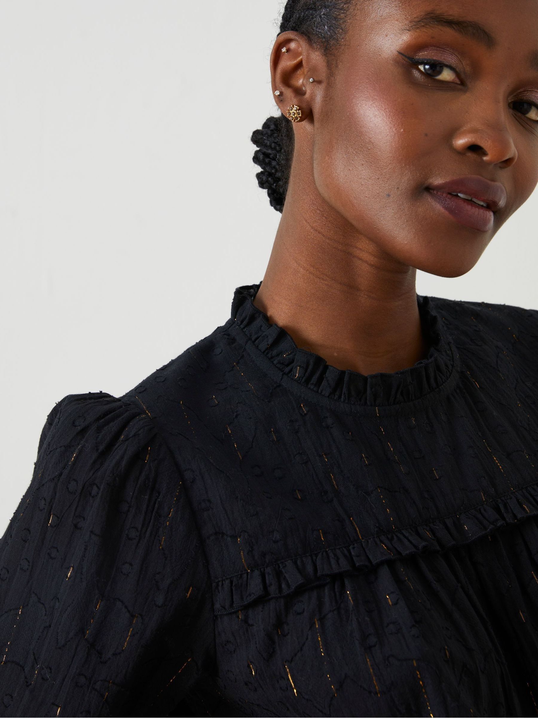Black Maggie Metallic Blouse - Image 4 of 6
