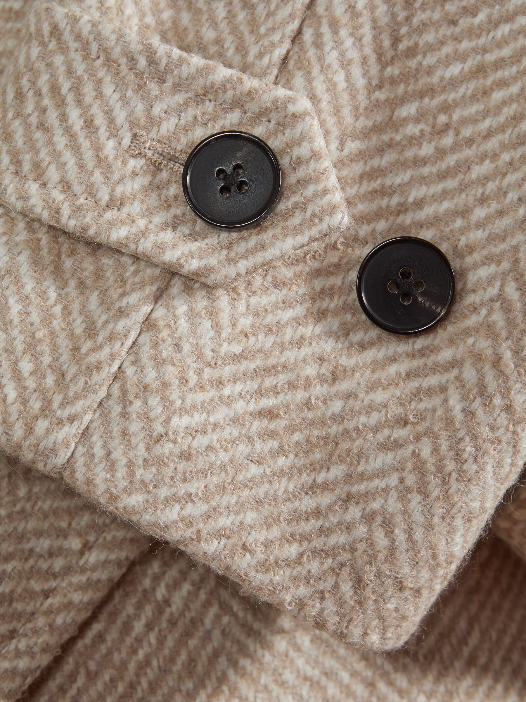 Atelier Italian Wool Blend Double Breasted Coat in Oatmeal Melange - Image 8 of 9