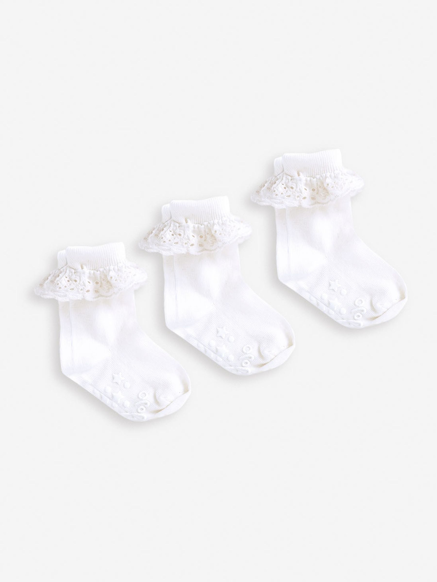 White 3-Pack Frilly Socks - Image 1 of 2