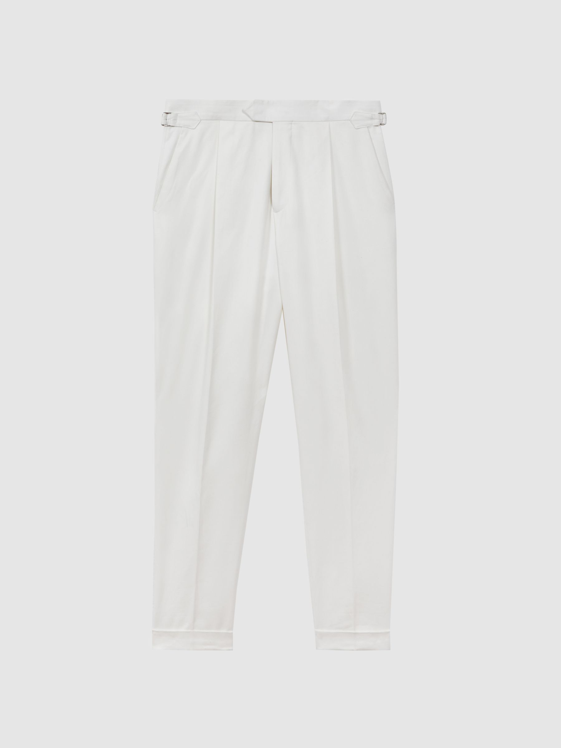 Atelier Sea Island Cotton Slim Fit Trousers in White - Image 2 of 6