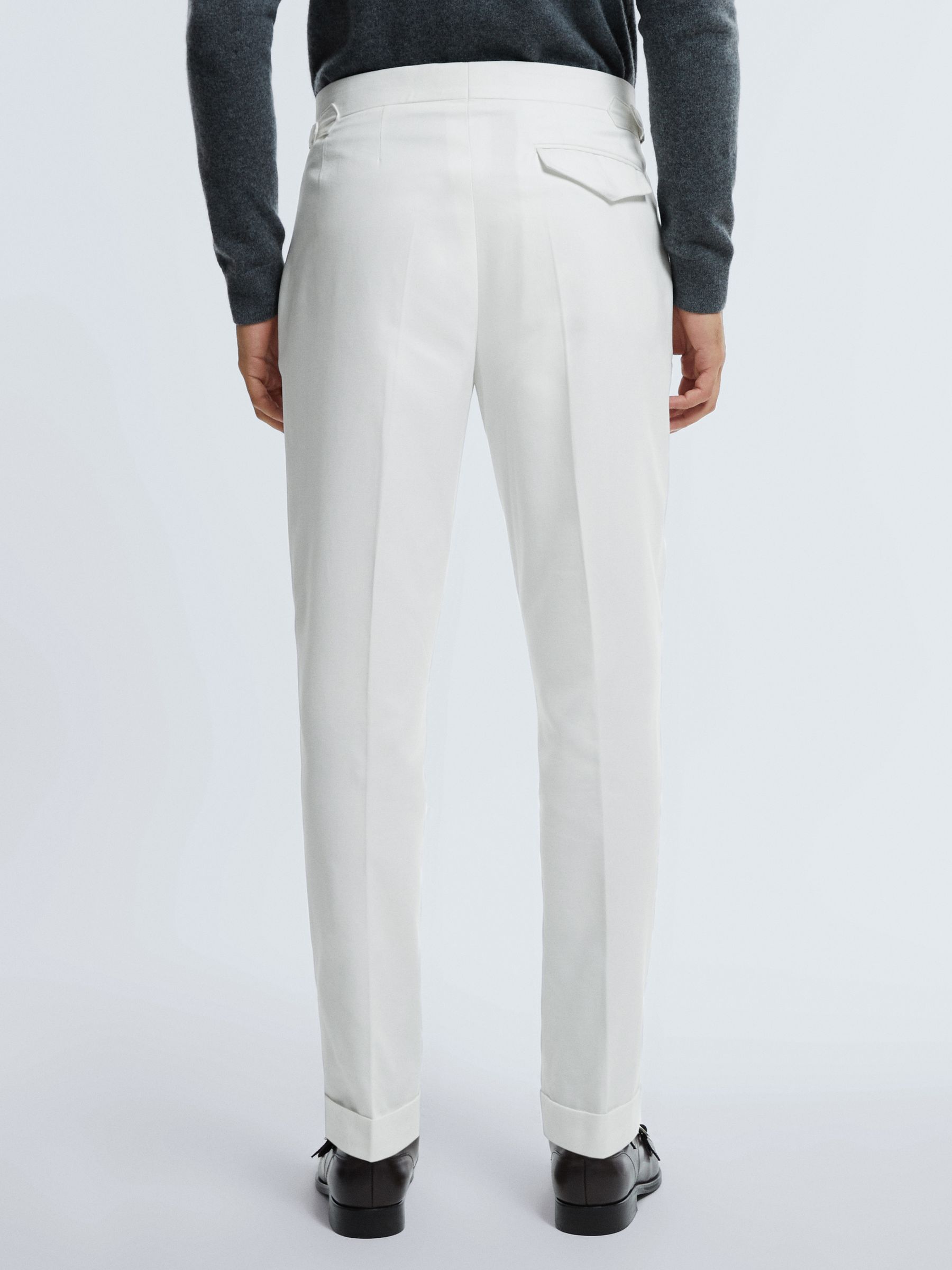 Atelier Sea Island Cotton Slim Fit Trousers in White - Image 5 of 6
