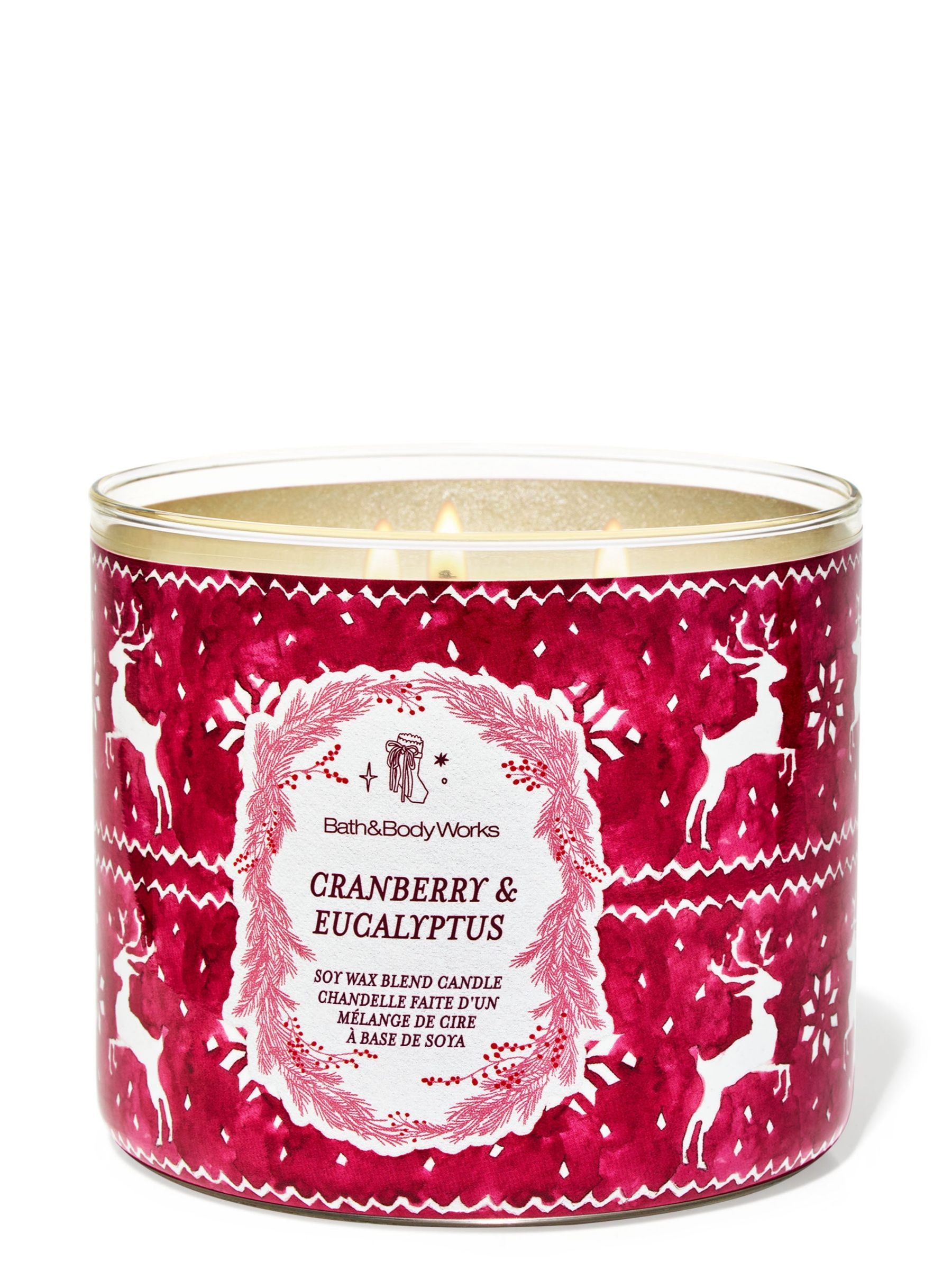 Cranberry & Eucalyptus 3-Wick Candle 411g - Image 1 of 2