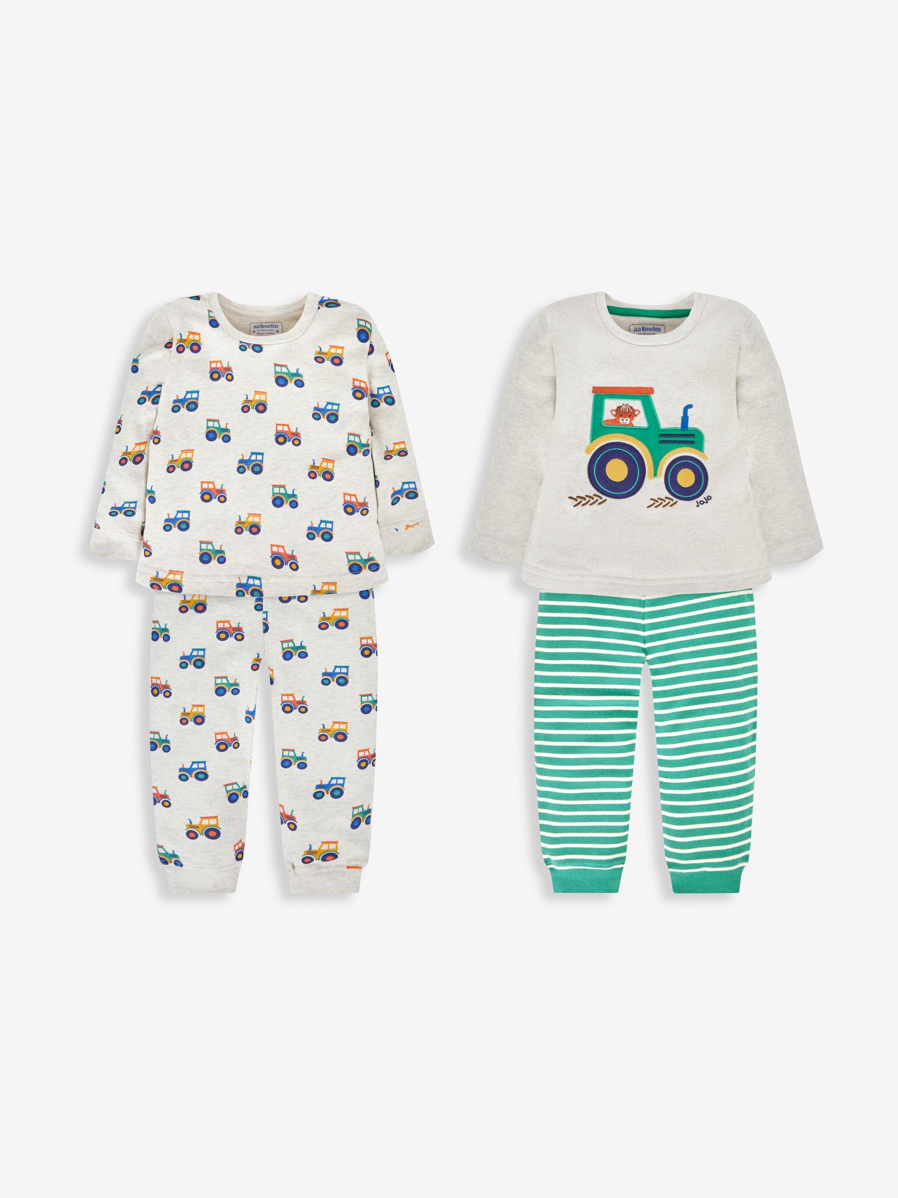 Natural Boys' 2-Pack Tractor Jersey Pyjamas - Image 1 of 11