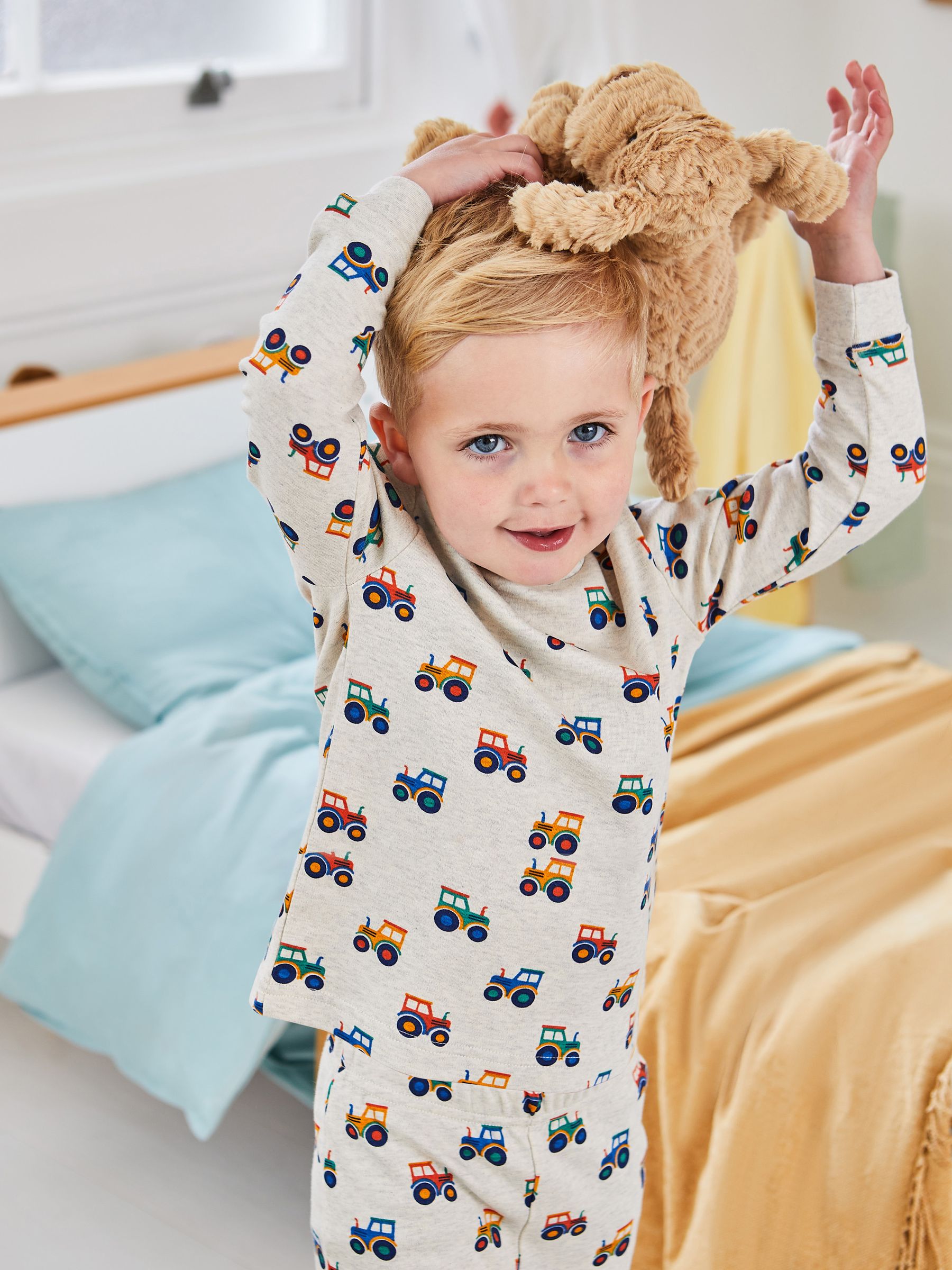 Natural Boys' 2-Pack Tractor Jersey Pyjamas - Image 11 of 11