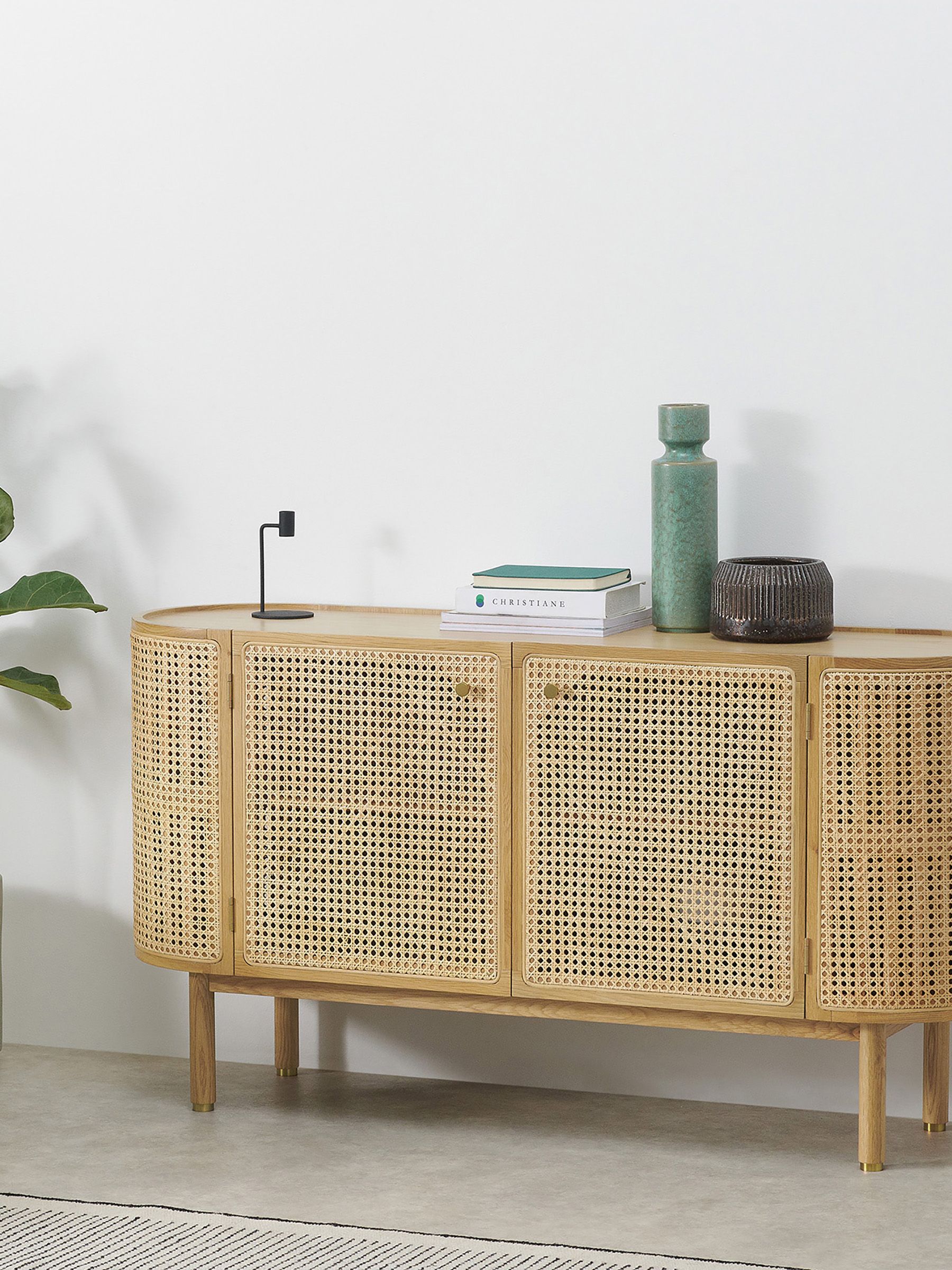 Ankhara Sideboard in Natural Oak and Rattan | Made