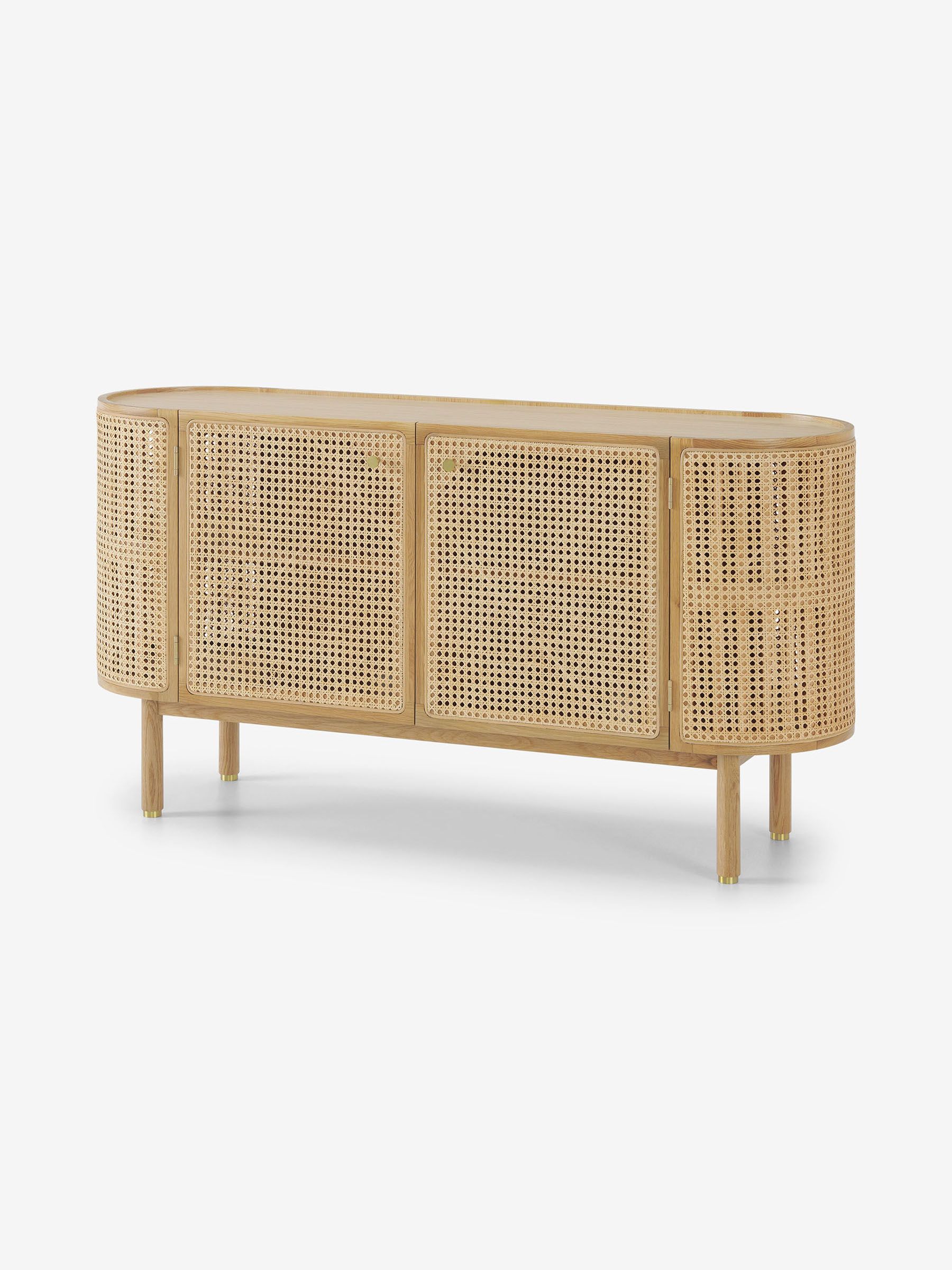 Ankhara Sideboard in Natural Oak and Rattan | Made