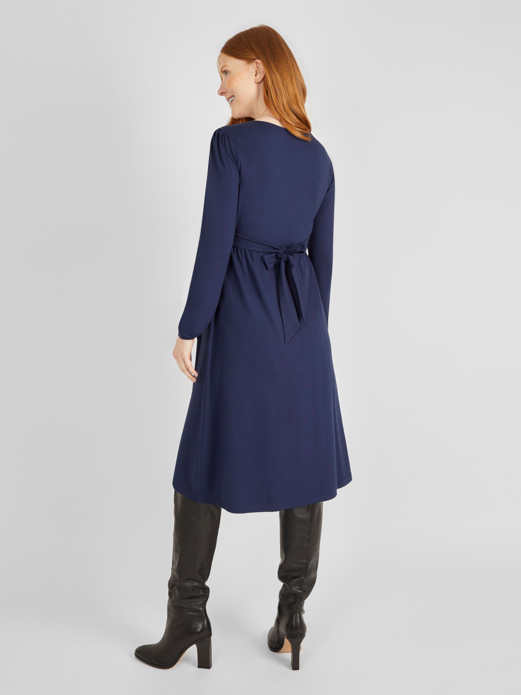 Navy Maternity & Nursing Wrap Dress - Image 2 of 4
