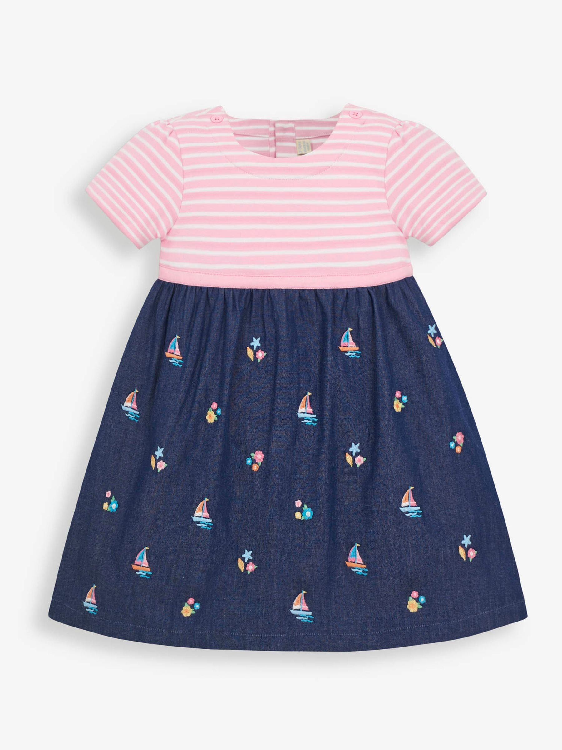 Chambray Girls' Chambray Sailboat Embroidered Mix & Match Dress - Image 1 of 4