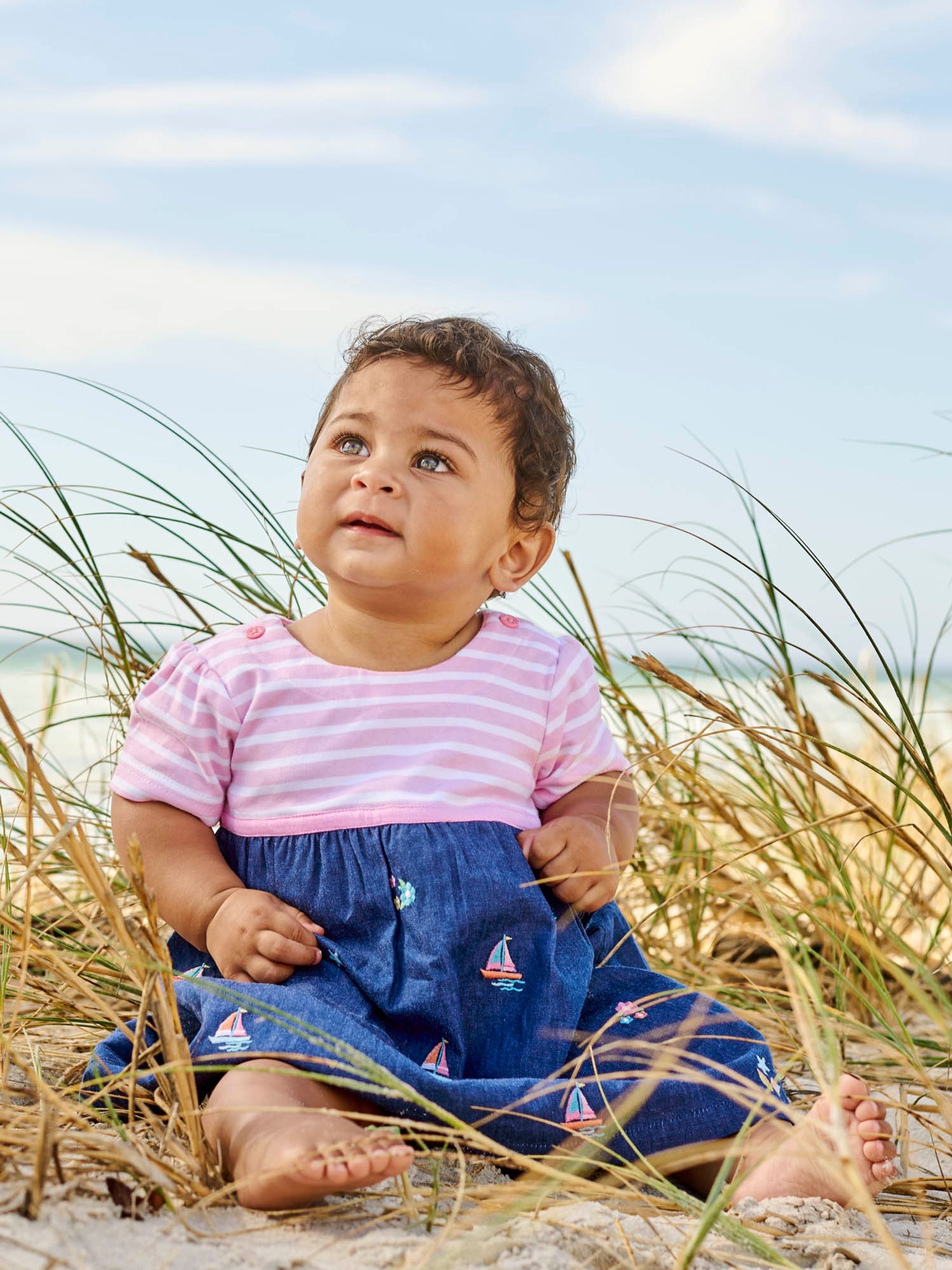 Chambray Girls' Chambray Sailboat Embroidered Mix & Match Dress - Image 4 of 4