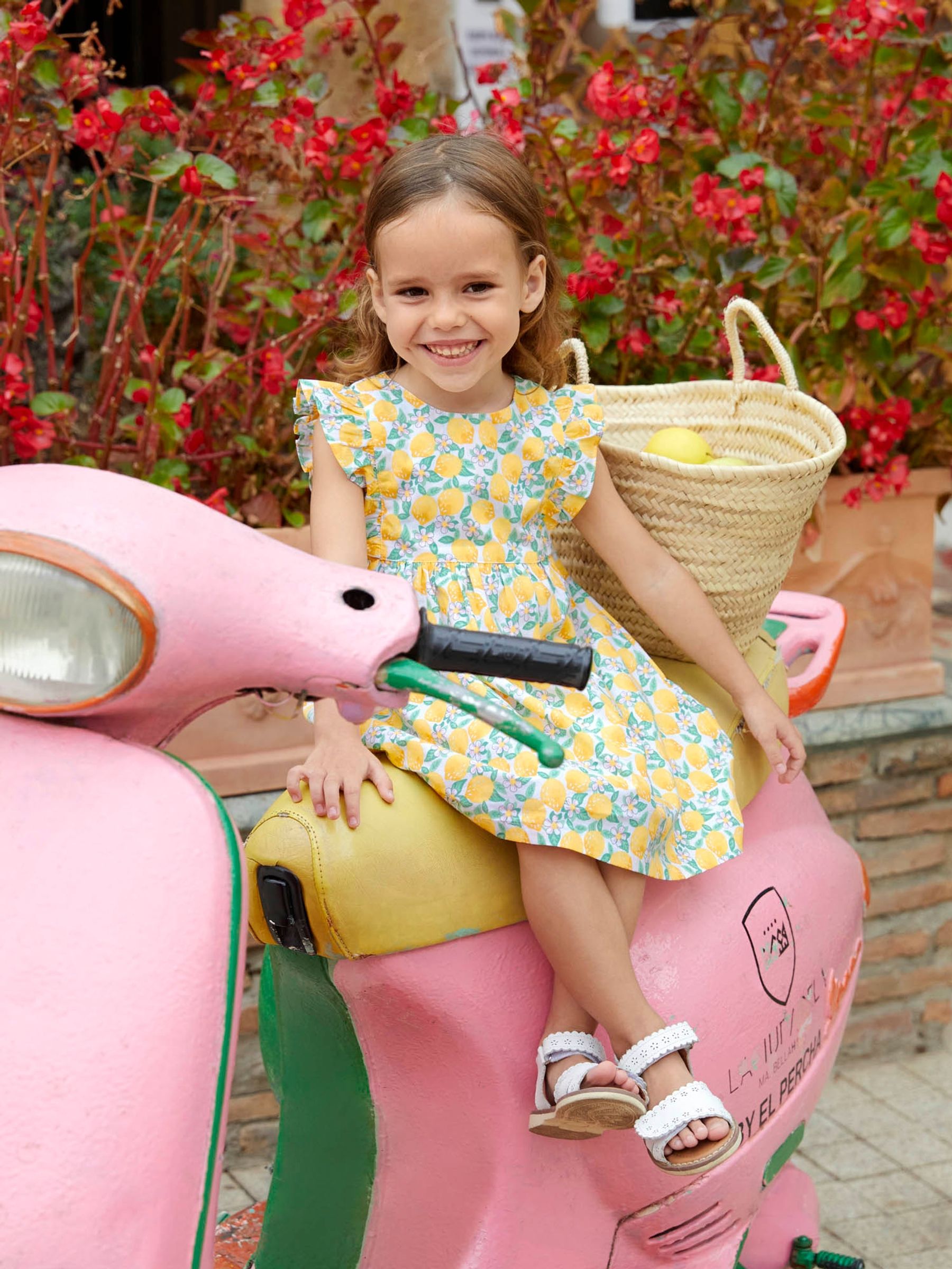 Yellow Bright Lemon Print Summer Dress - Image 2 of 6