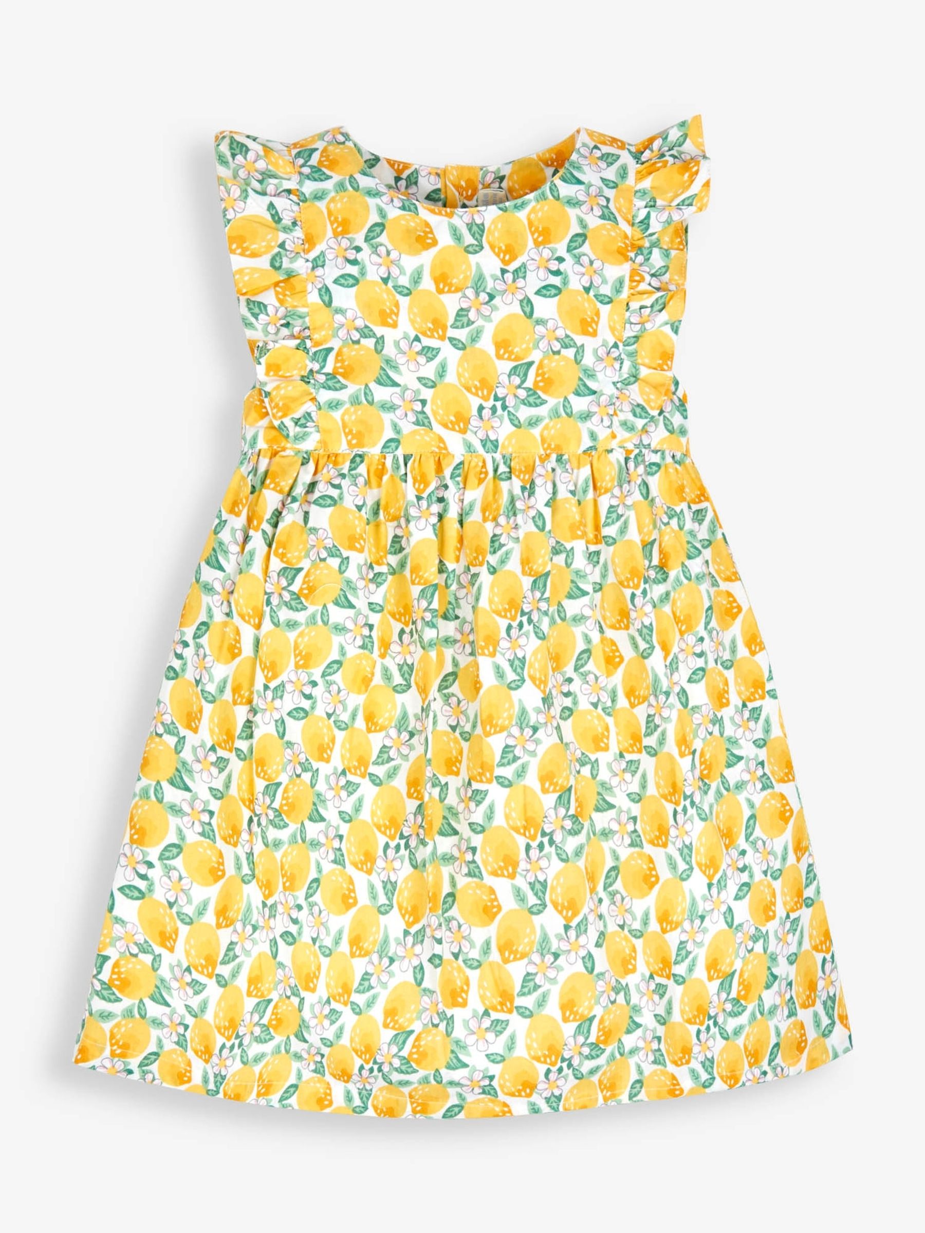 Yellow Bright Lemon Print Summer Dress - Image 5 of 6