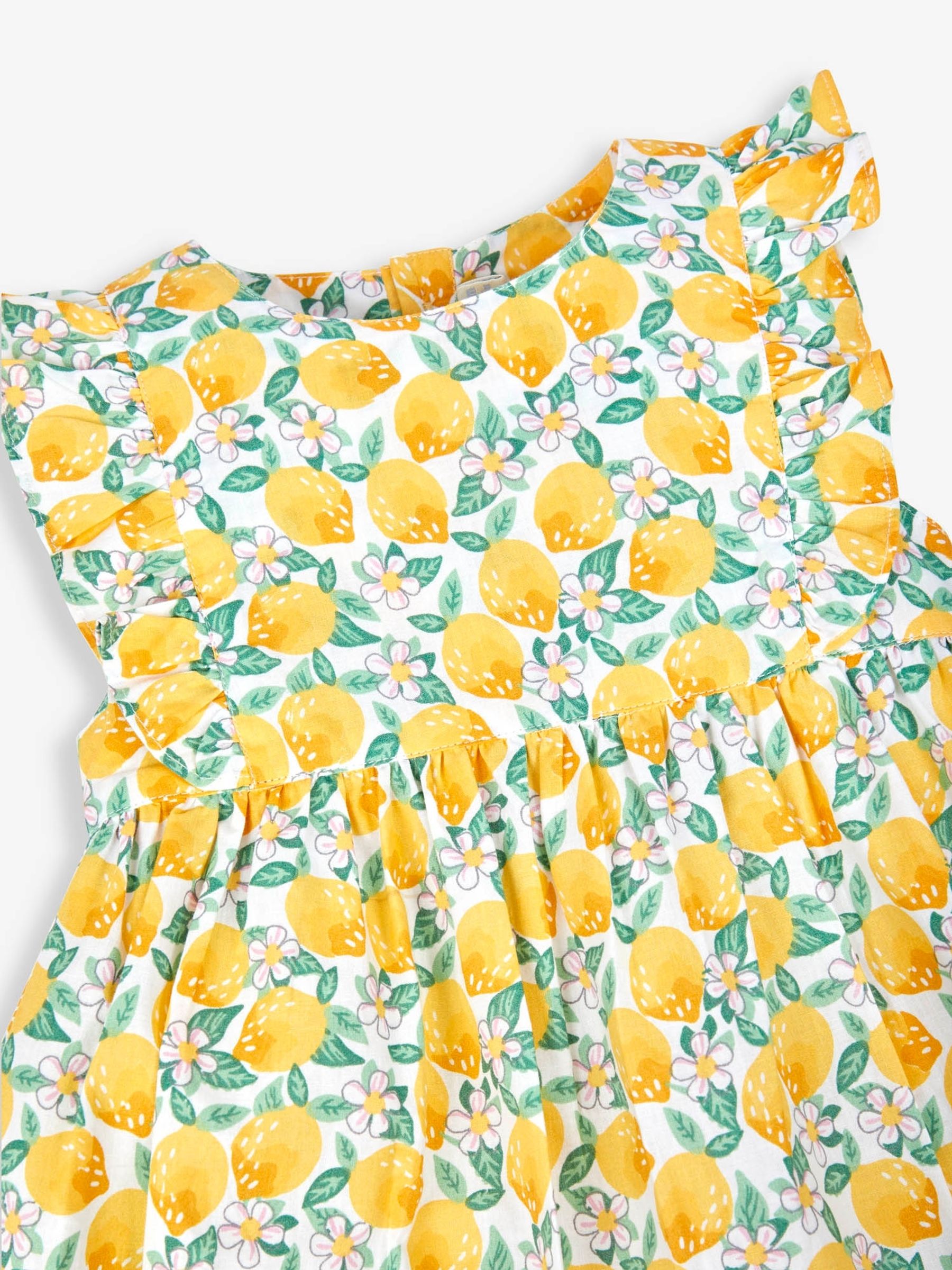 Yellow Bright Lemon Print Summer Dress - Image 6 of 6