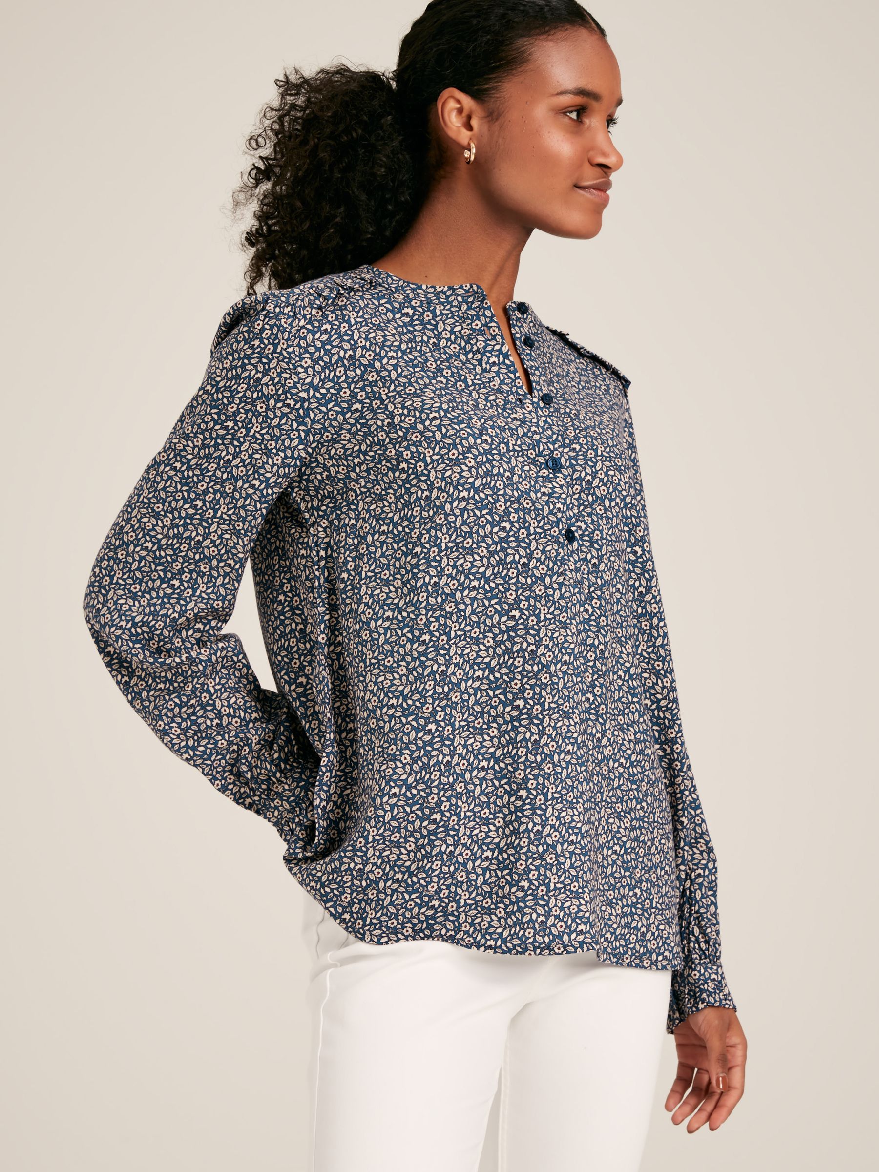 Emsley Blue Floral Long Sleeve Blouse - Image 1 of 6