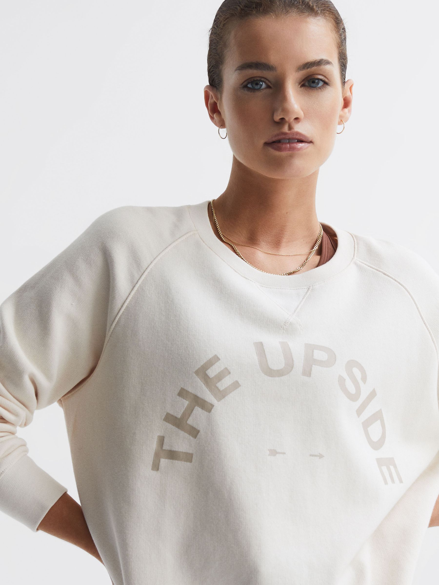 The Upside Crew Neck Jumper in Natural - Image 4 of 7