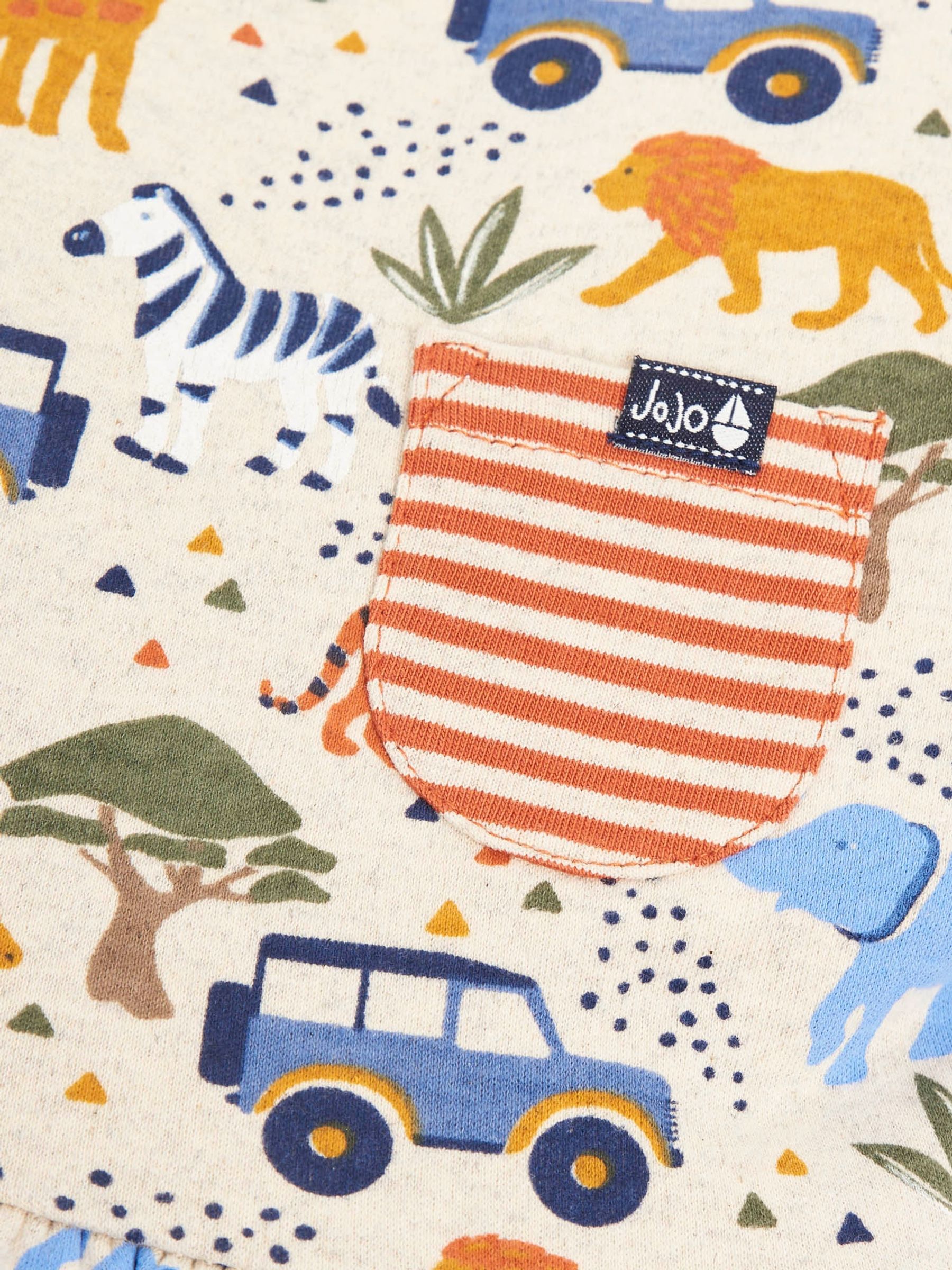 Natural Girls' Safari Print Dress with Pockets - Image 2 of 2