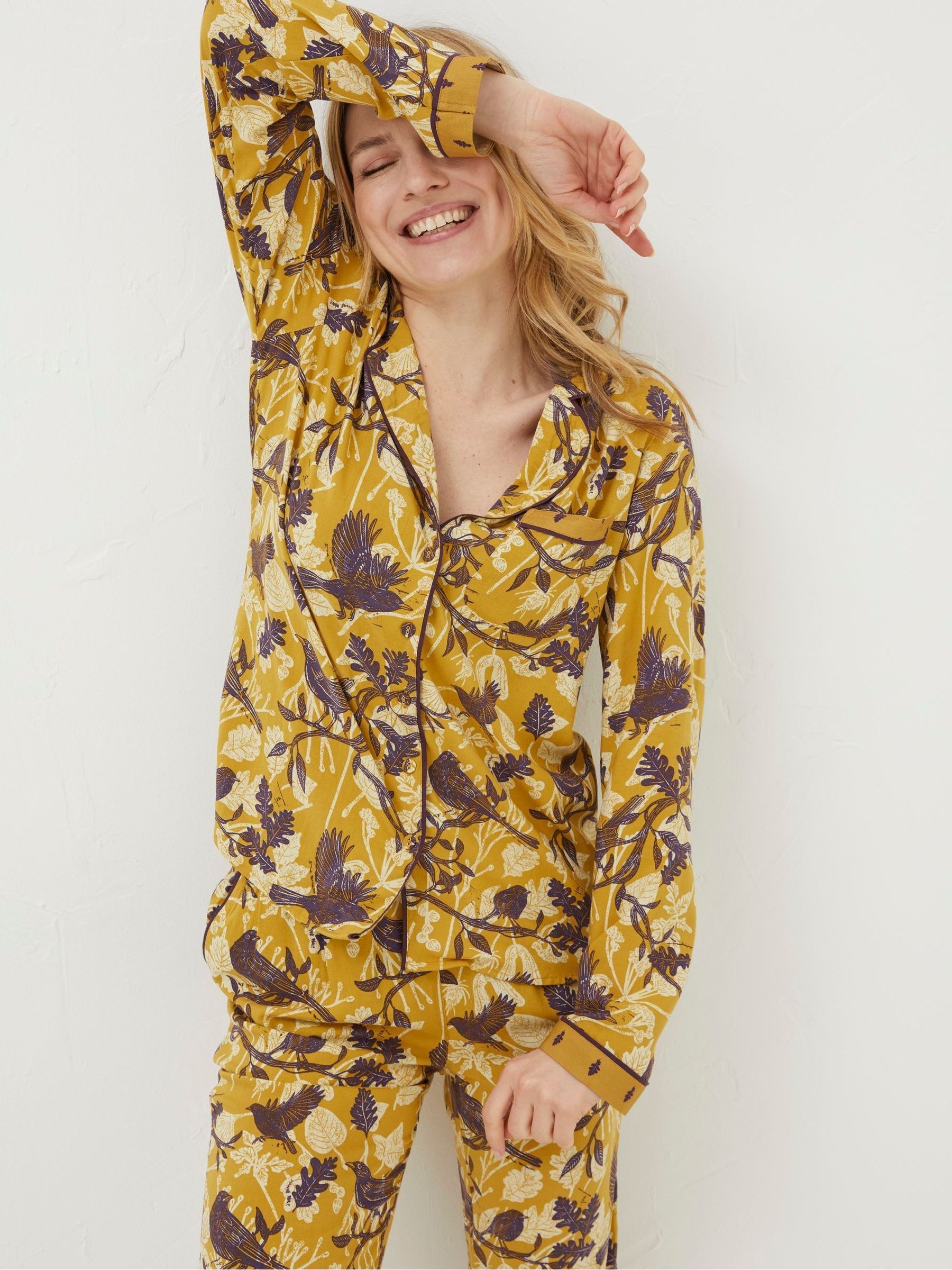 Yellow Lino Birds Nightshirt - Image 1 of 5