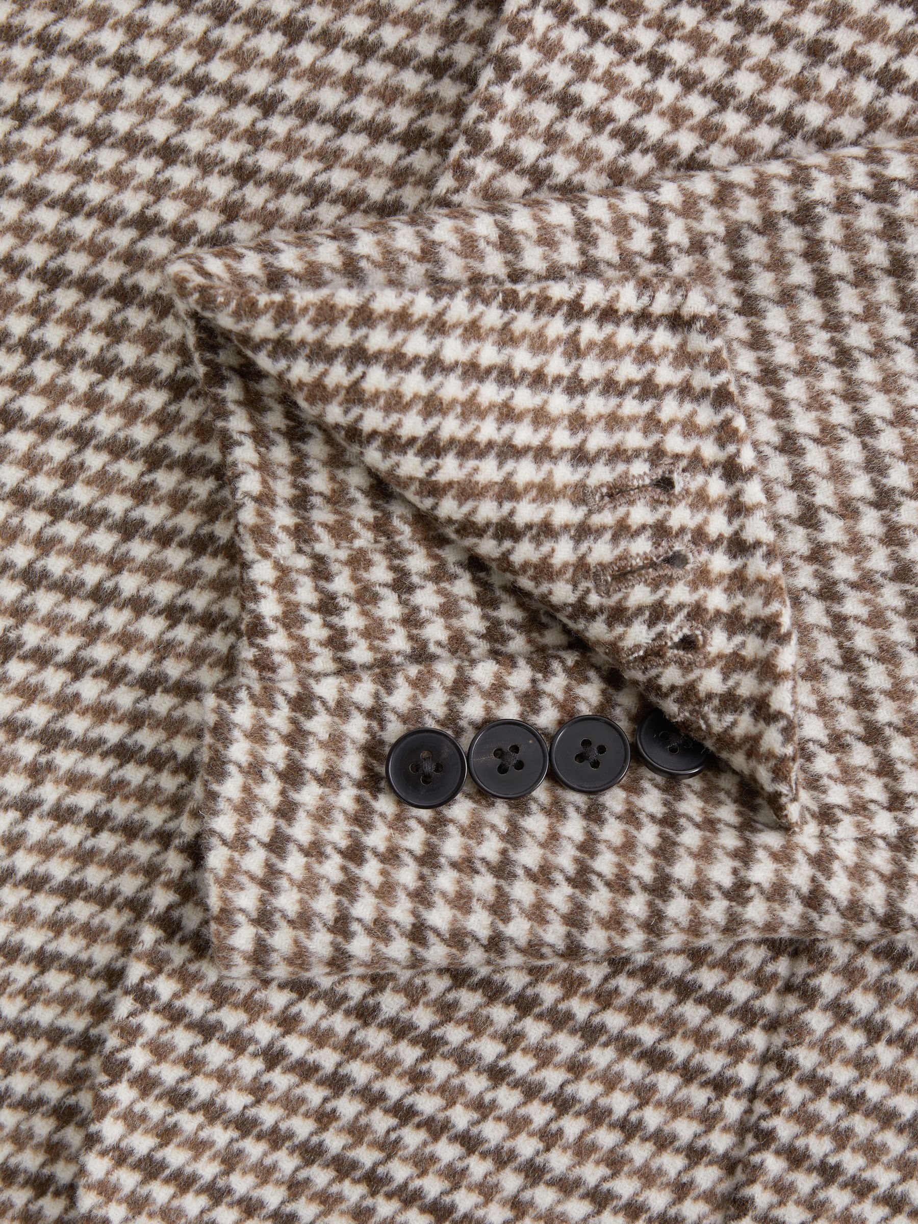 Slim Fit Wool Blend Single Breasted Blazer in Brown - Image 6 of 7