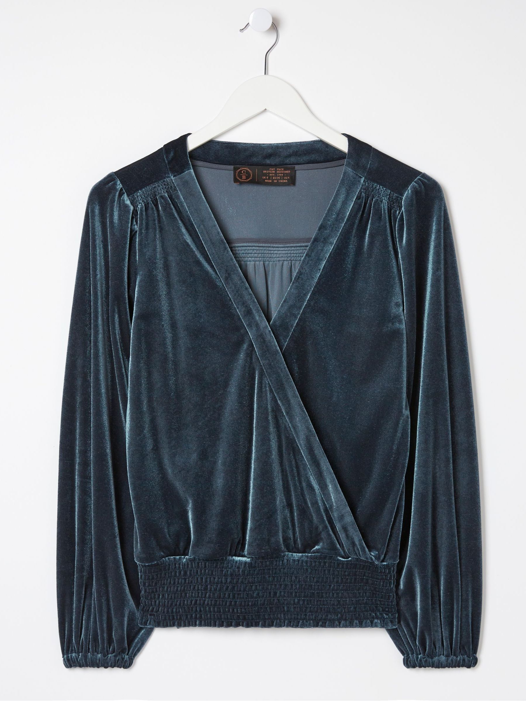 Blue Reese Velvet Wrap Top - Image 6 of 6