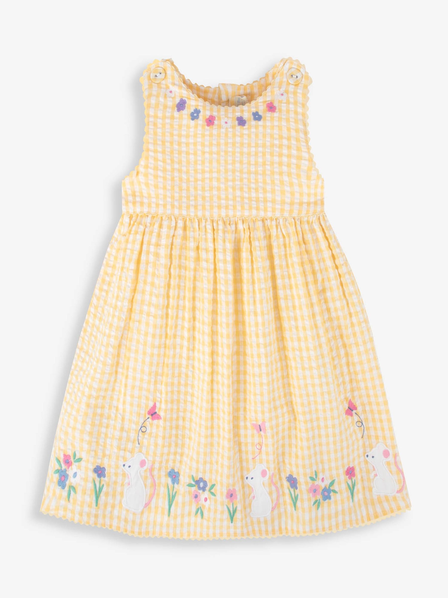 Yellow Gingham Mouse Appliqué Dress - Image 1 of 2