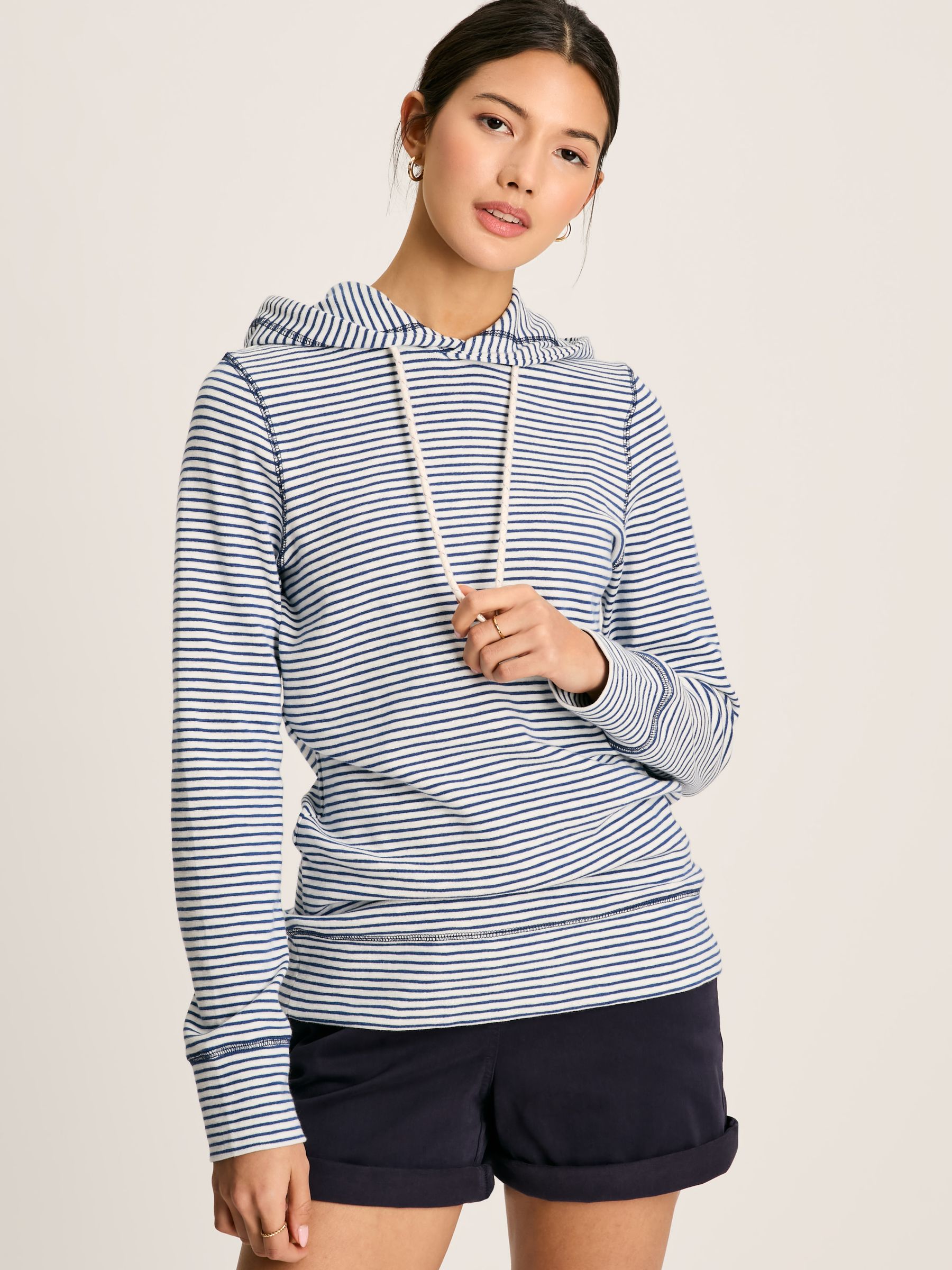 Marlston Blue Stripe Slim Fit Hoodie - Image 1 of 6