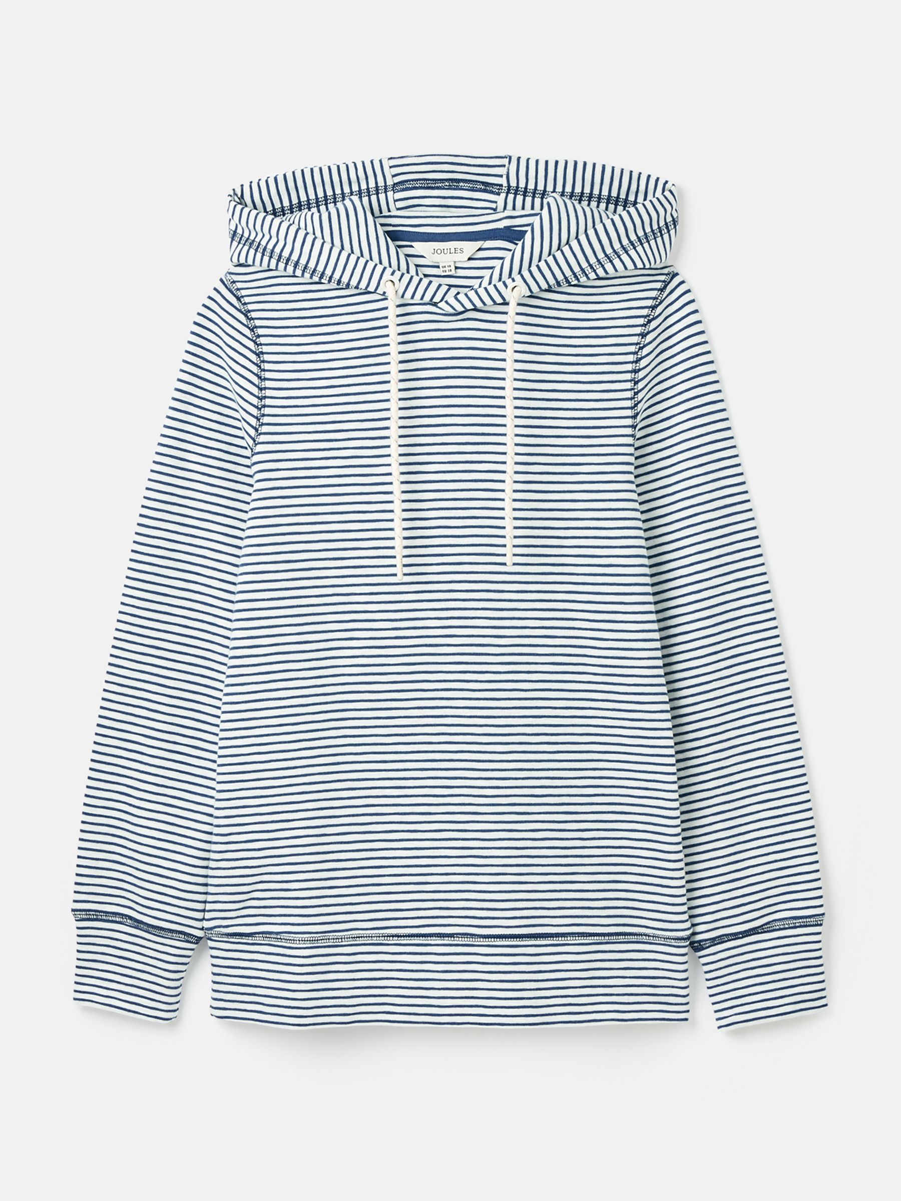 Marlston Blue Stripe Slim Fit Hoodie | Joules