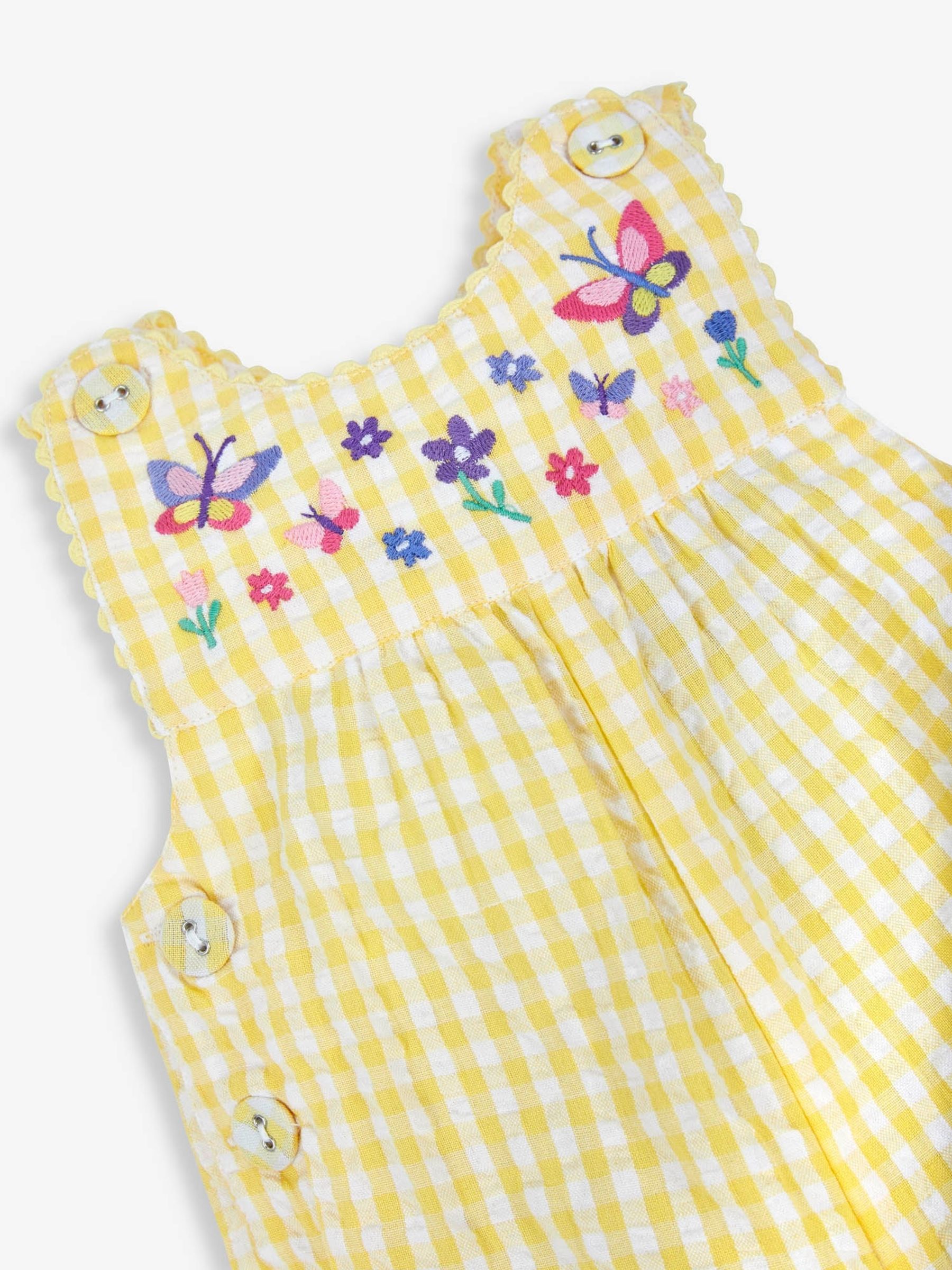Yellow Butterfly Appliqué Gingham Dungarees - Image 2 of 2
