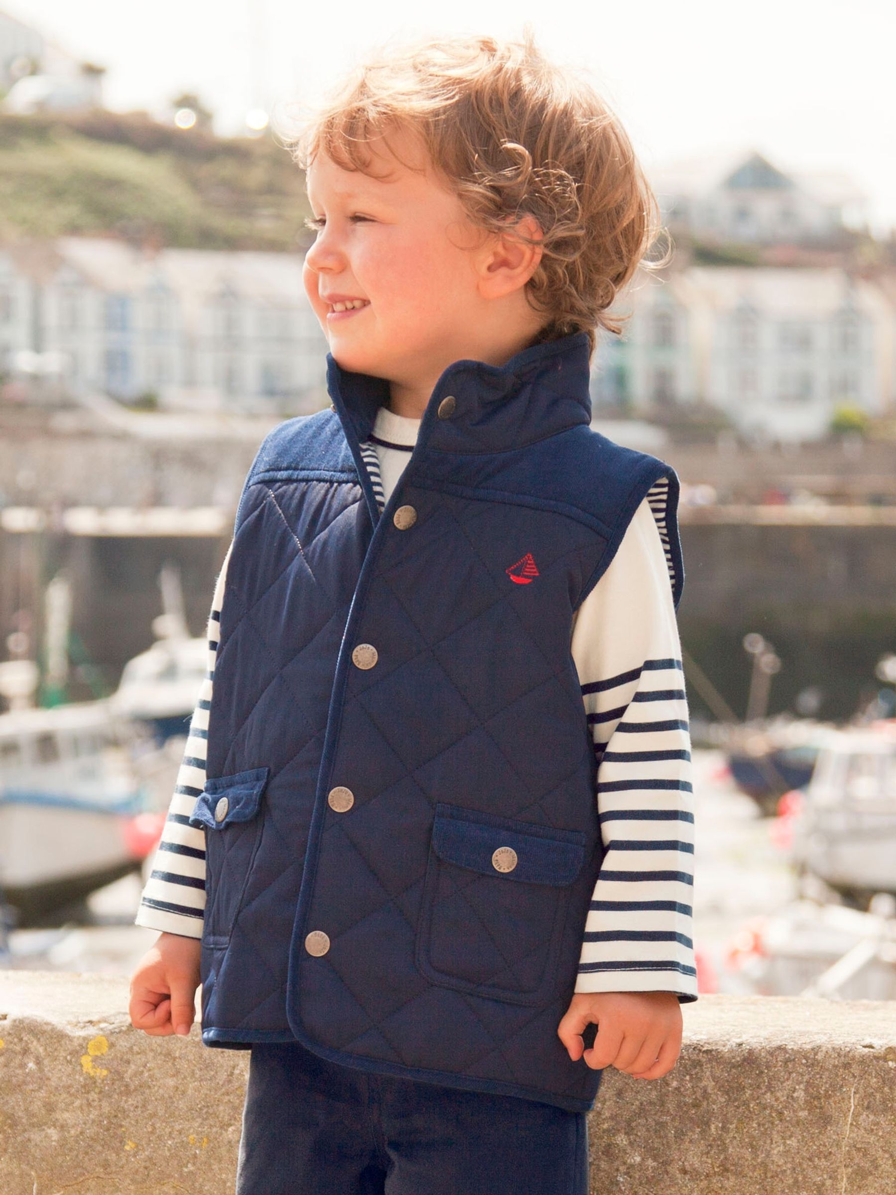 Navy Boys' Quilted Gilet - Image 1 of 5
