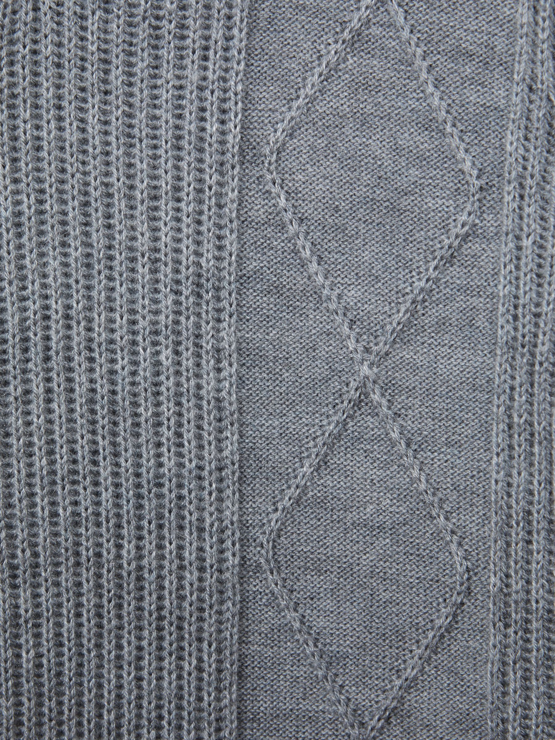 9-13 yrs Knitted Open-Collar Top in Soft Grey Melange - Image 6 of 6