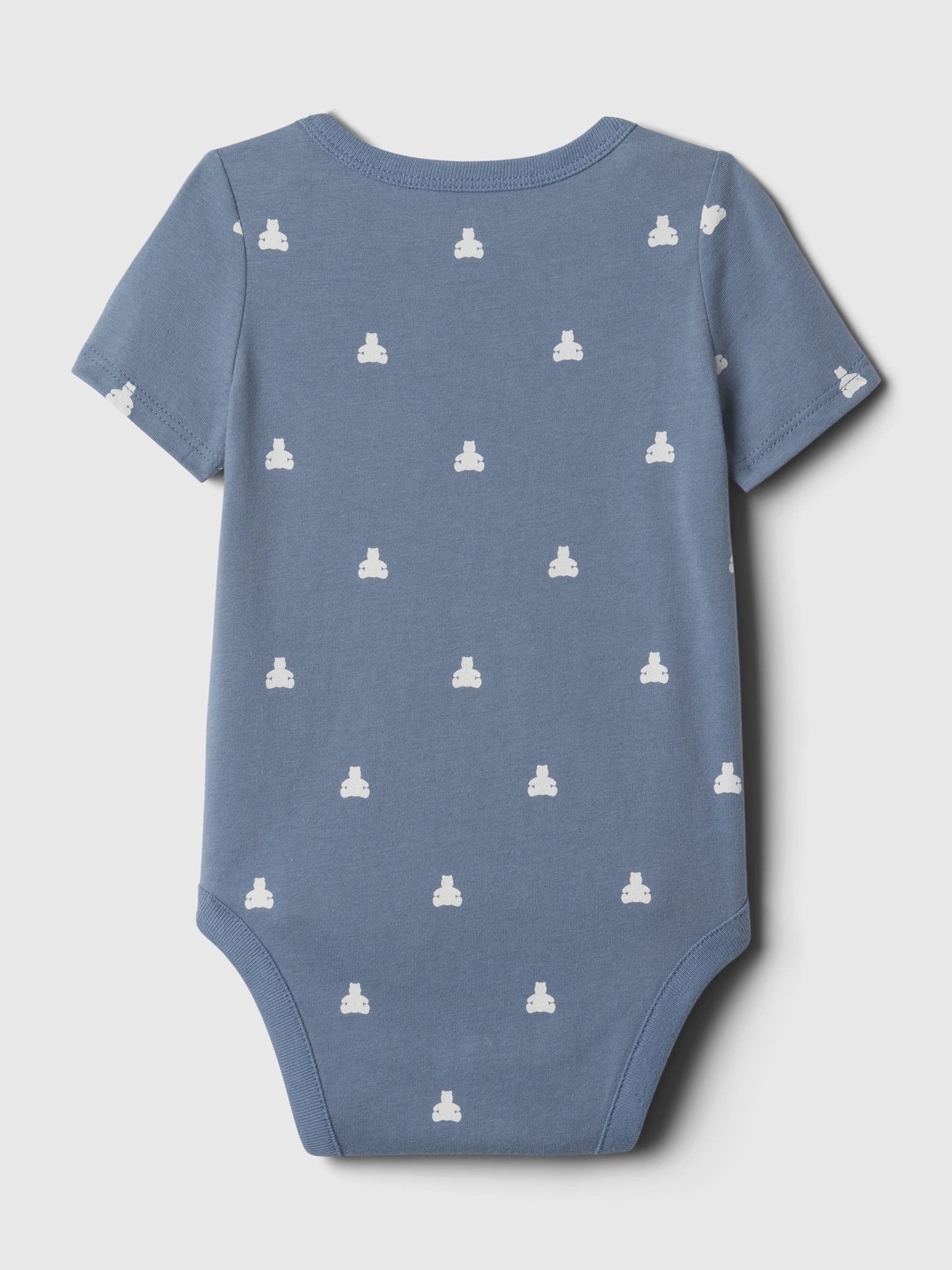 Blue Organic Cotton Brannan Bear Graphic Logo Baby Bodysuit (Newborn-24mths) - Image 2 of 3