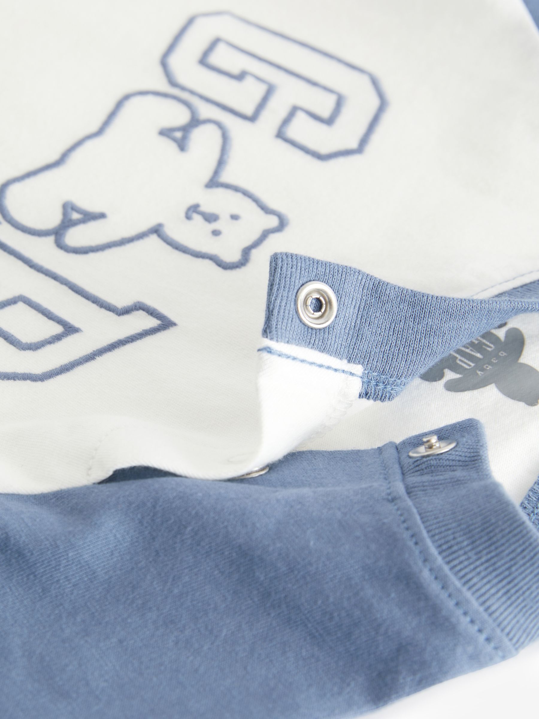 Blue Organic Cotton Brannan Bear Graphic Logo Baby Bodysuit (Newborn-24mths) - Image 4 of 4