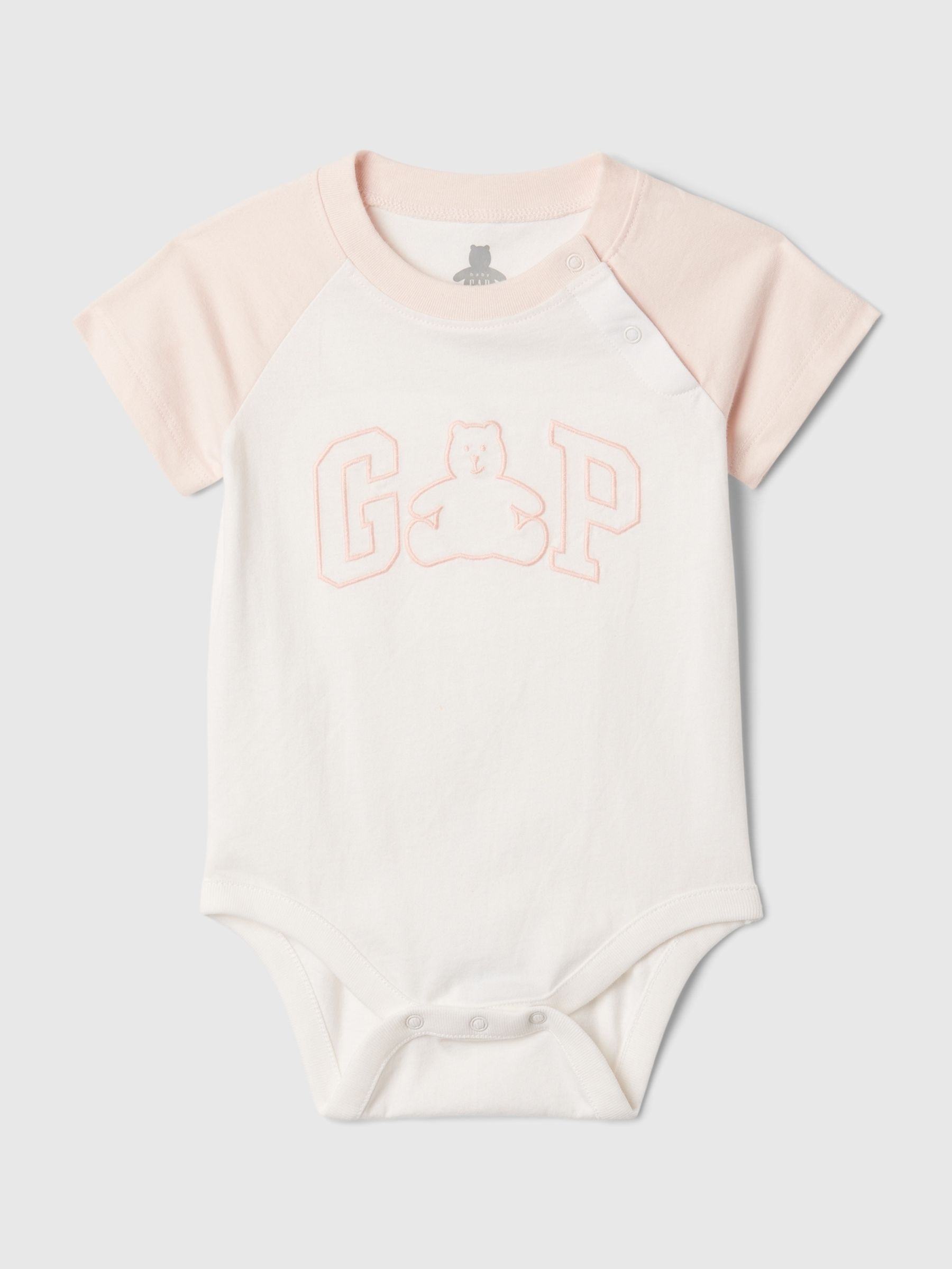 Pink Organic Cotton Brannan Bear Graphic Logo Baby Bodysuit (Newborn-24mths) - Image 1 of 4