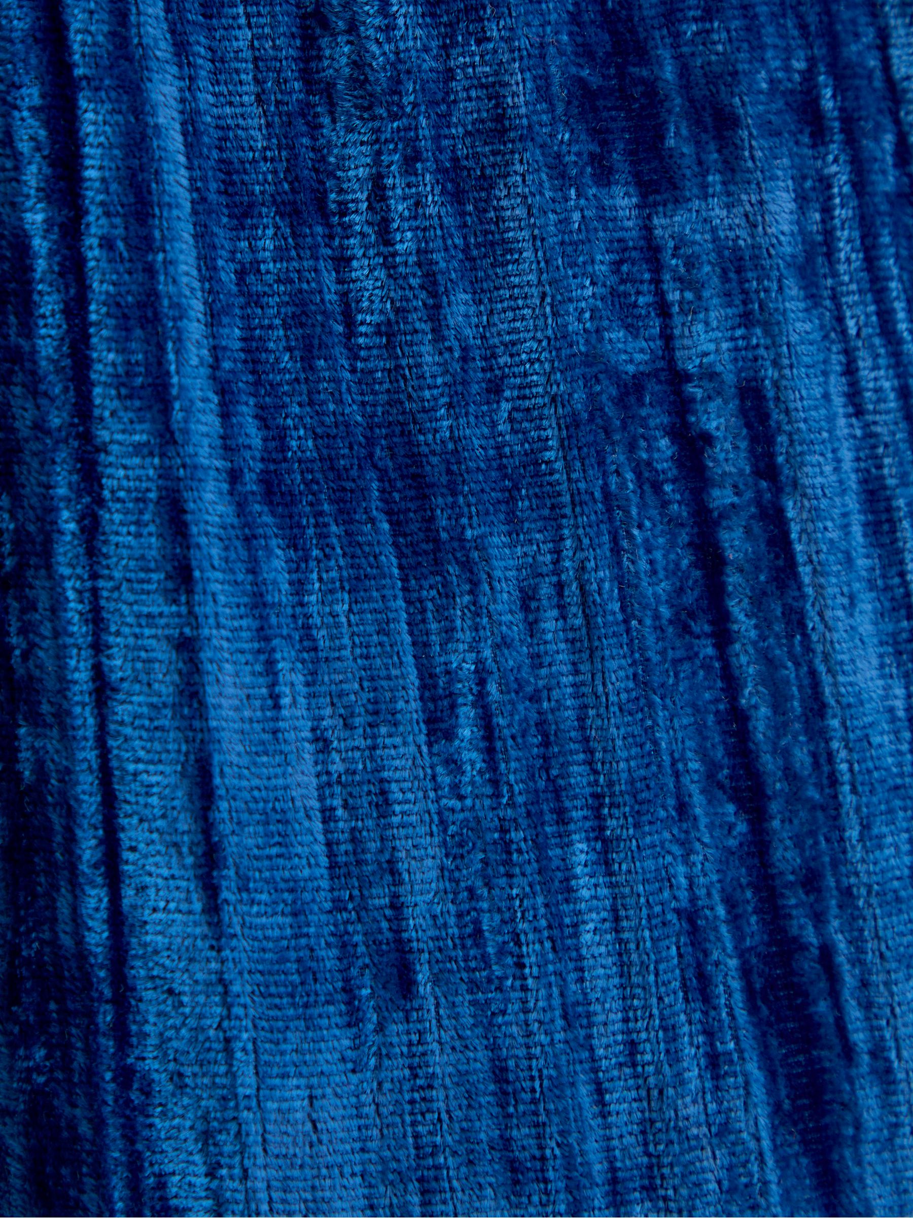 Navy Blue Crushed Velvet Puff Sleeve Party Dress - Image 4 of 4 Navy Blue Crushed Velvet Puff Sleeve Party Dress - Image 4 of 4