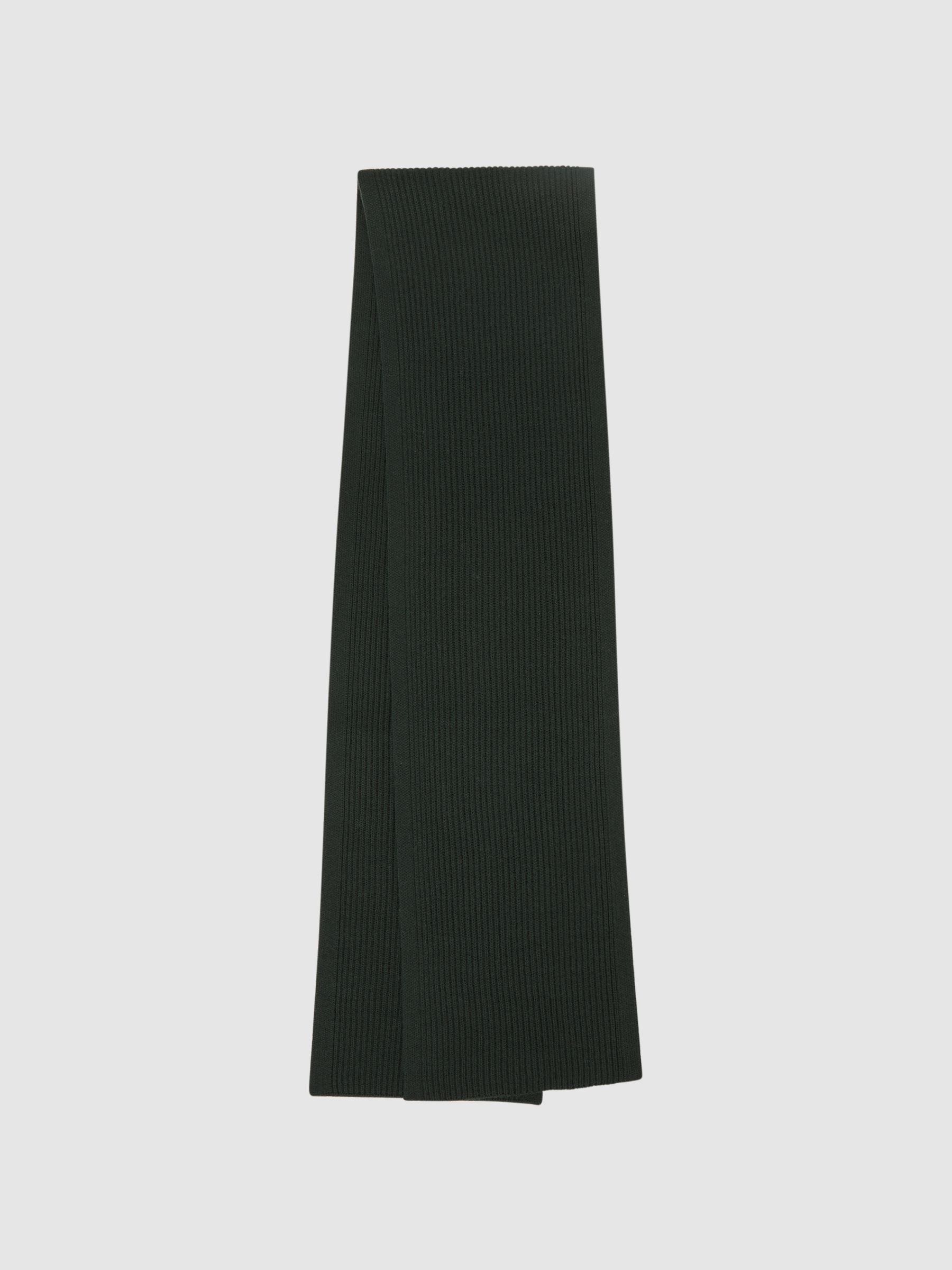 Ribbed Merino Scarf in Forest Green - Image 1 of 4