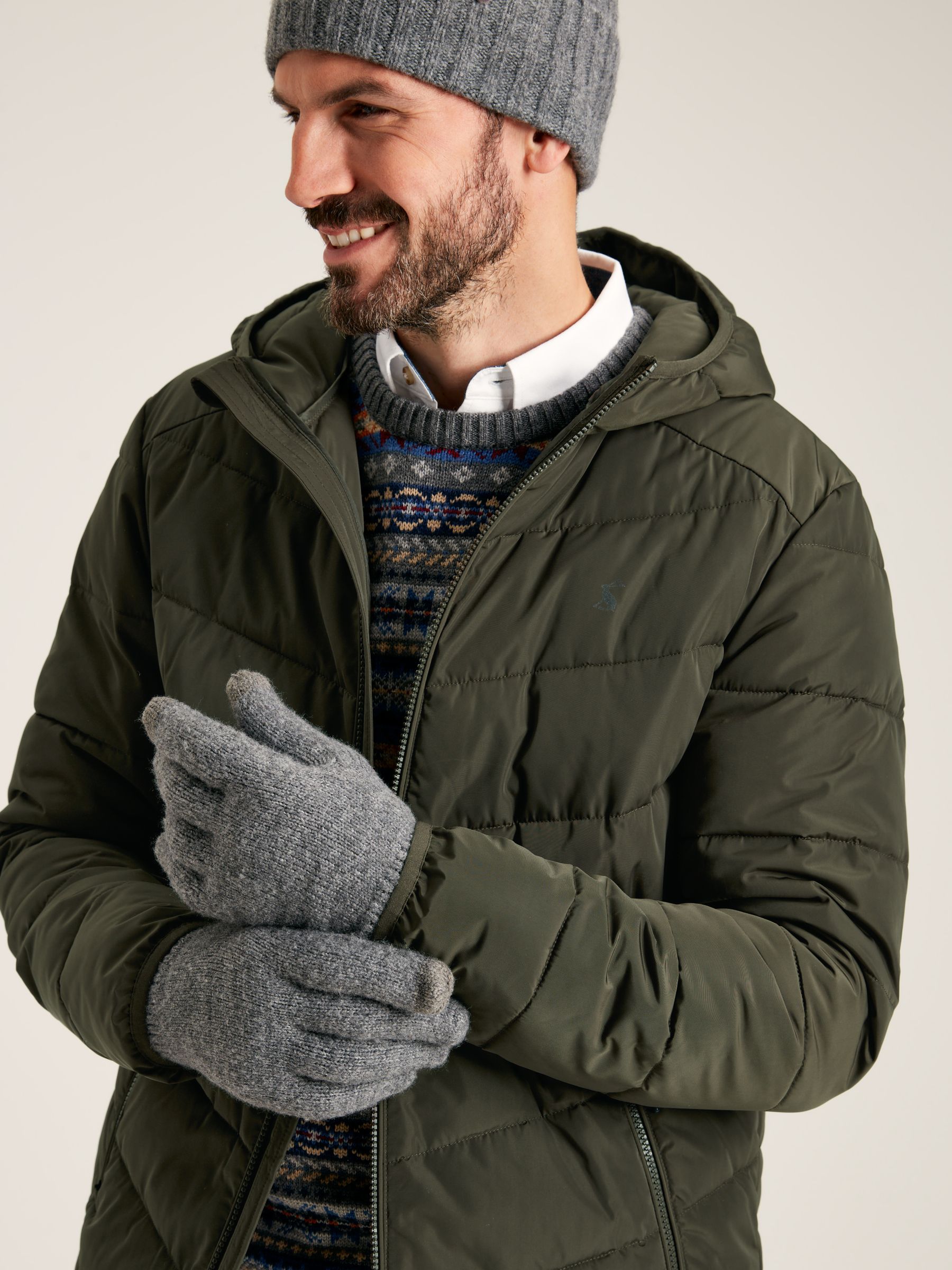 Bamburgh Grey Knitted Gloves - Image 1 of 5