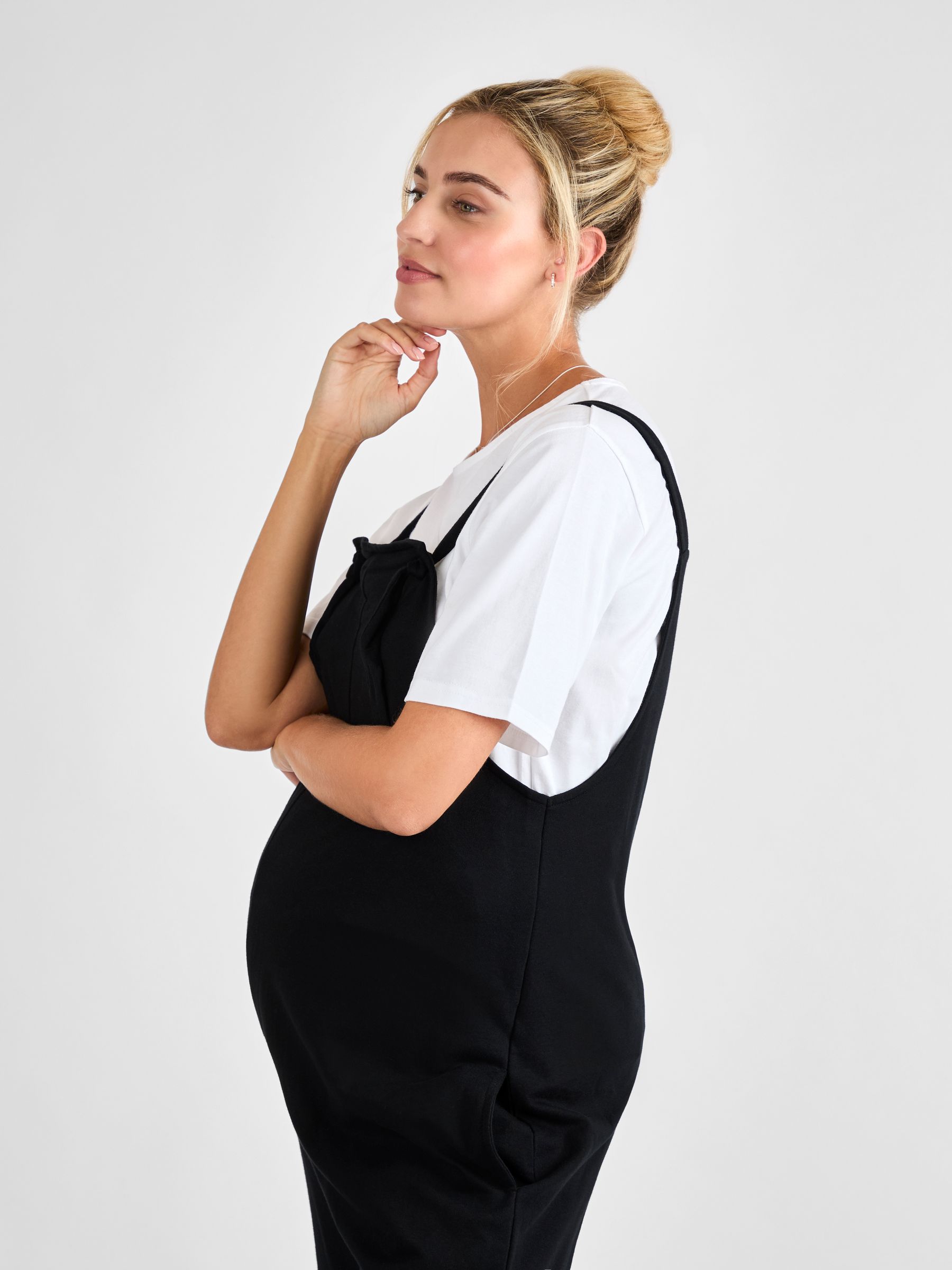 maternity new look cord dungaree dress