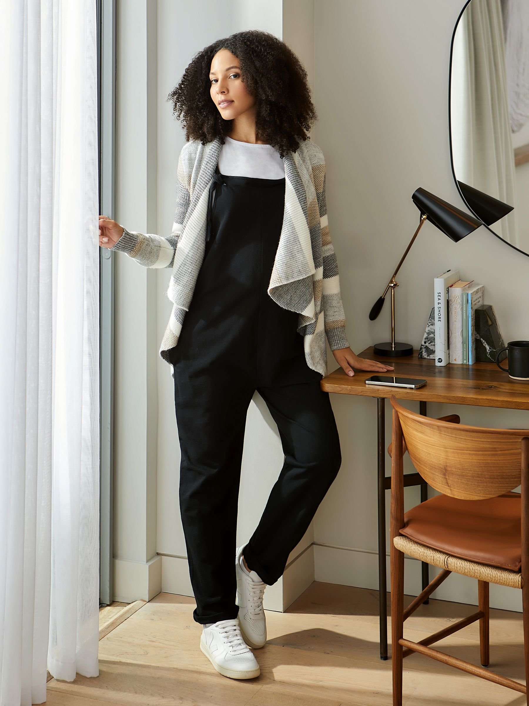 Black Jersey Maternity Dungarees - Image 5 of 5