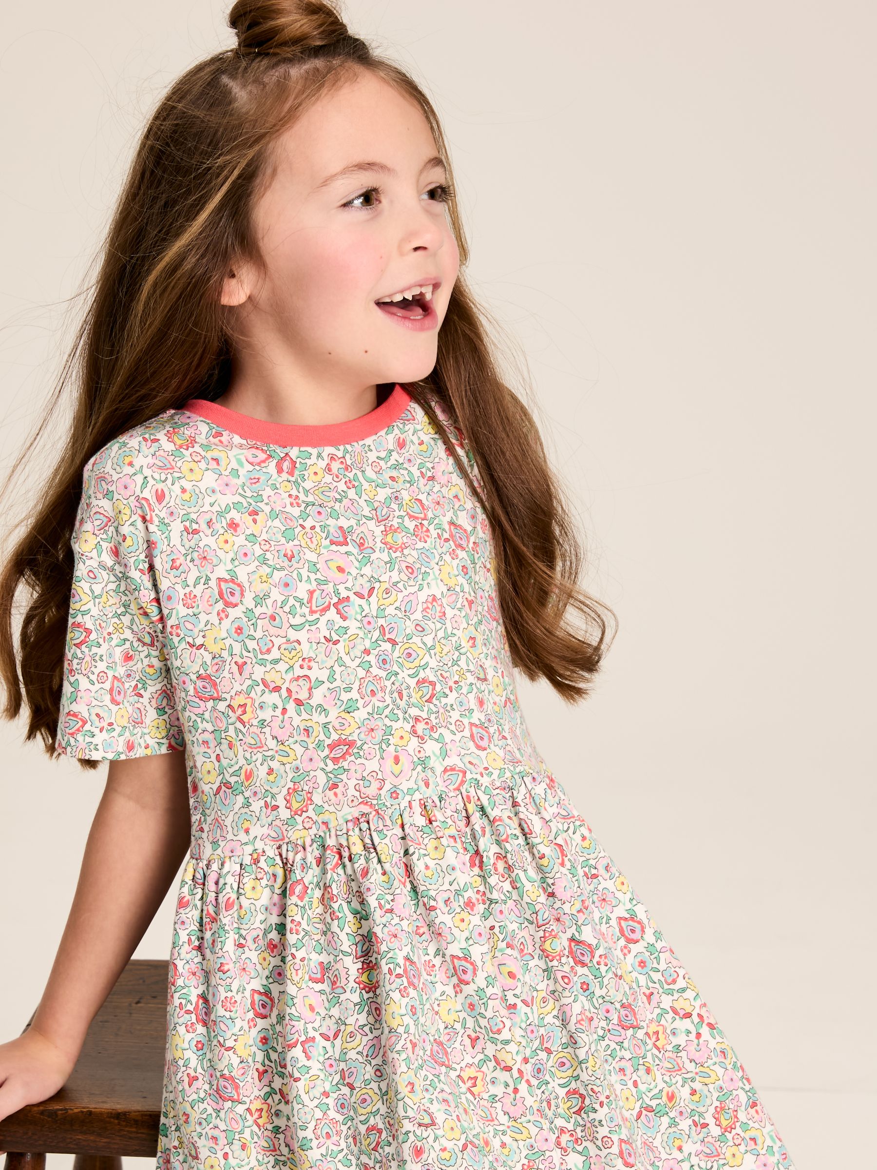 Girls' Skye Multi Print Jersey T-Shirt Dress - Image 2 of 5