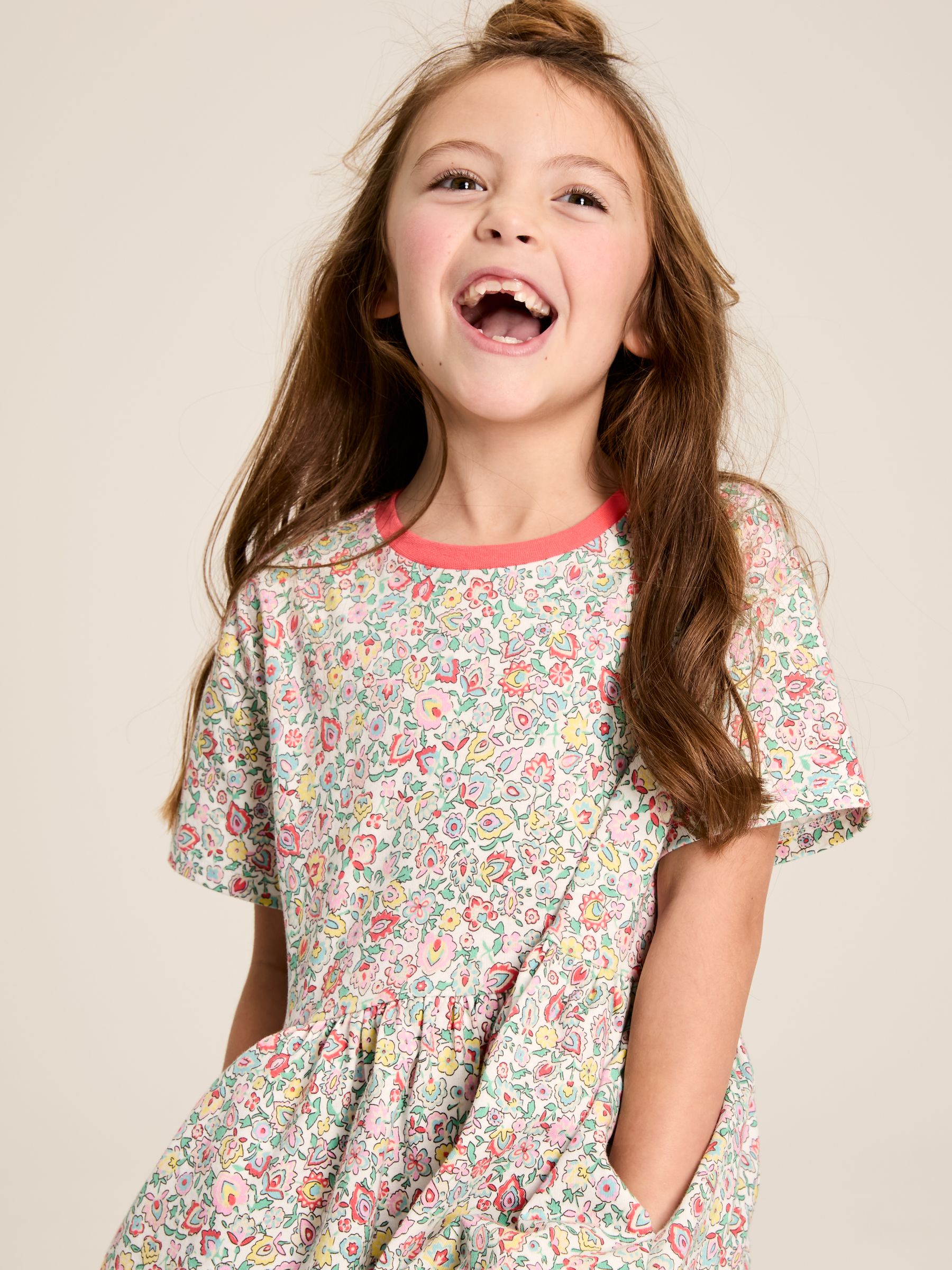 Girls' Skye Multi Print Jersey T-Shirt Dress - Image 4 of 5