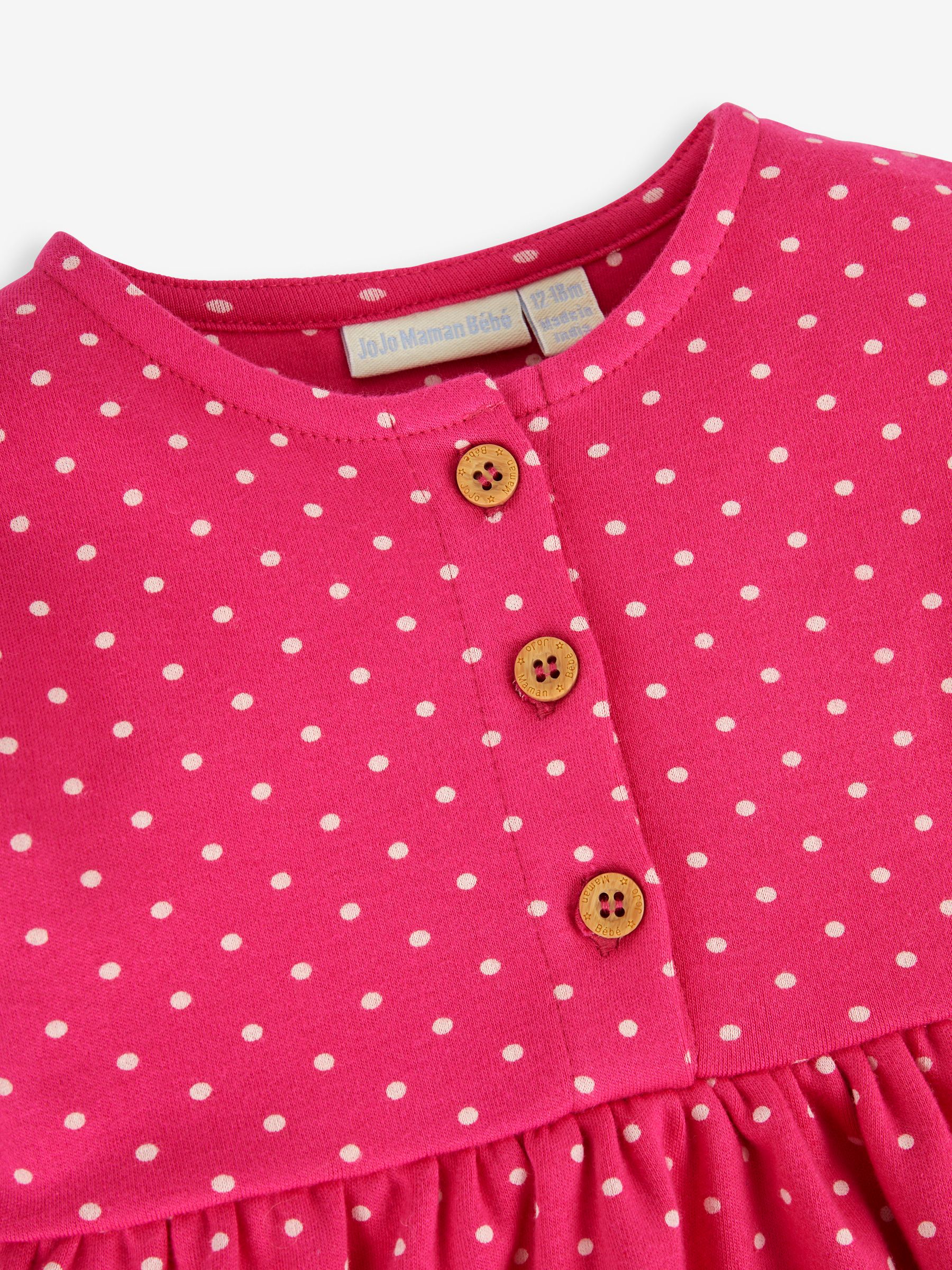 Raspberry Pink Unicorn Appliqué Button Front Dress - Image 2 of 3