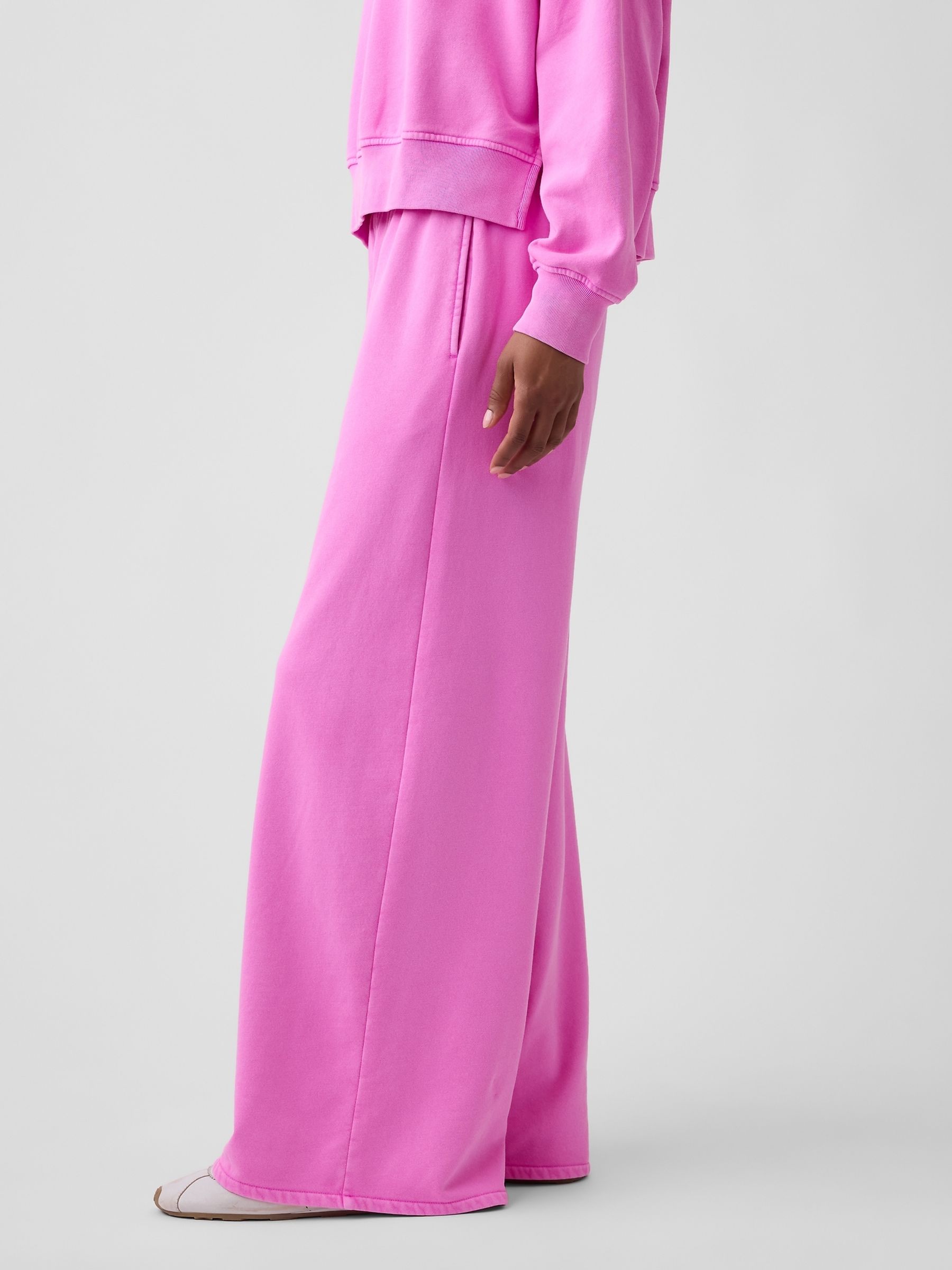 Pink Vintage Soft Baggy Wide-Leg Joggers - Image 4 of 5