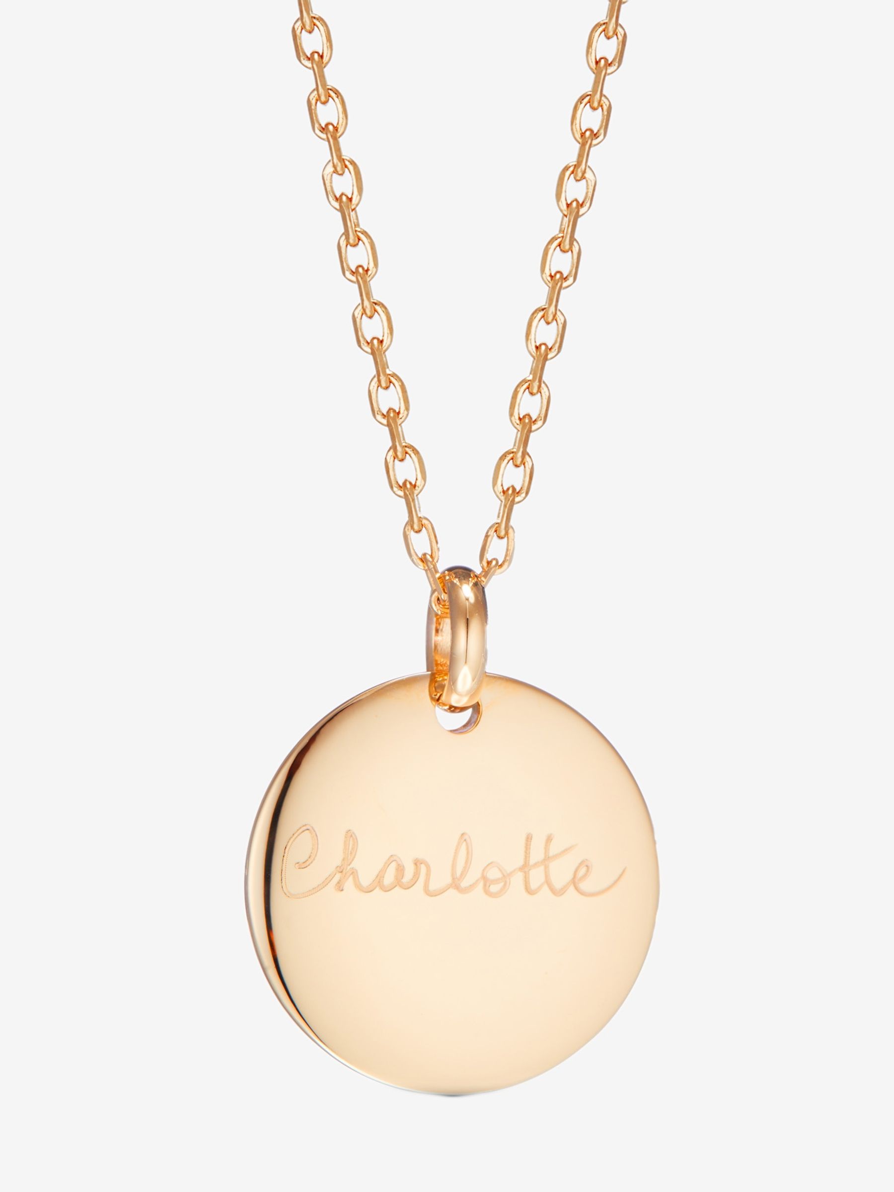 18k Gold Plated Merci Maman Personalised Signature Disc Necklace - Image 1 of 1