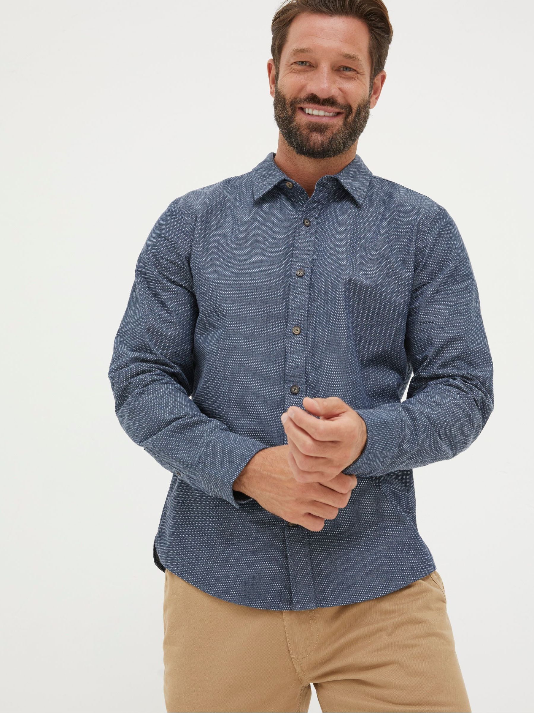 Blue Hythe Dobby Shirt - Image 1 of 5